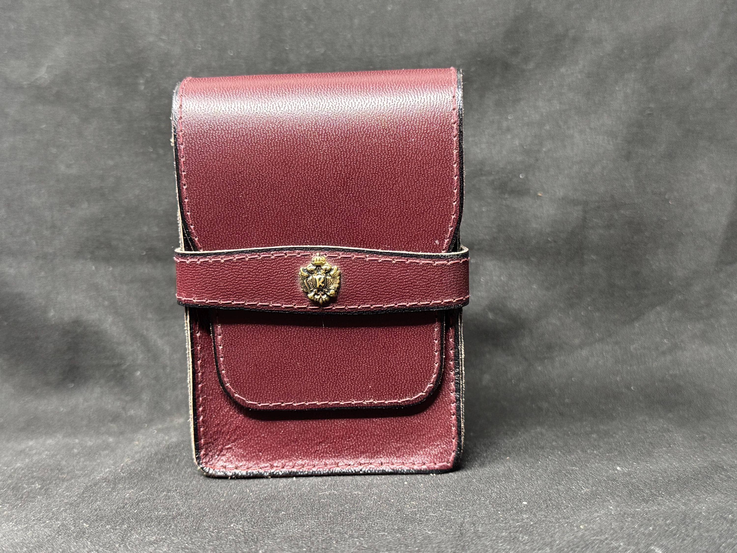 Vintage German Leather Cigarette Pack Holder - Natural Minimalist Design - NOS 3