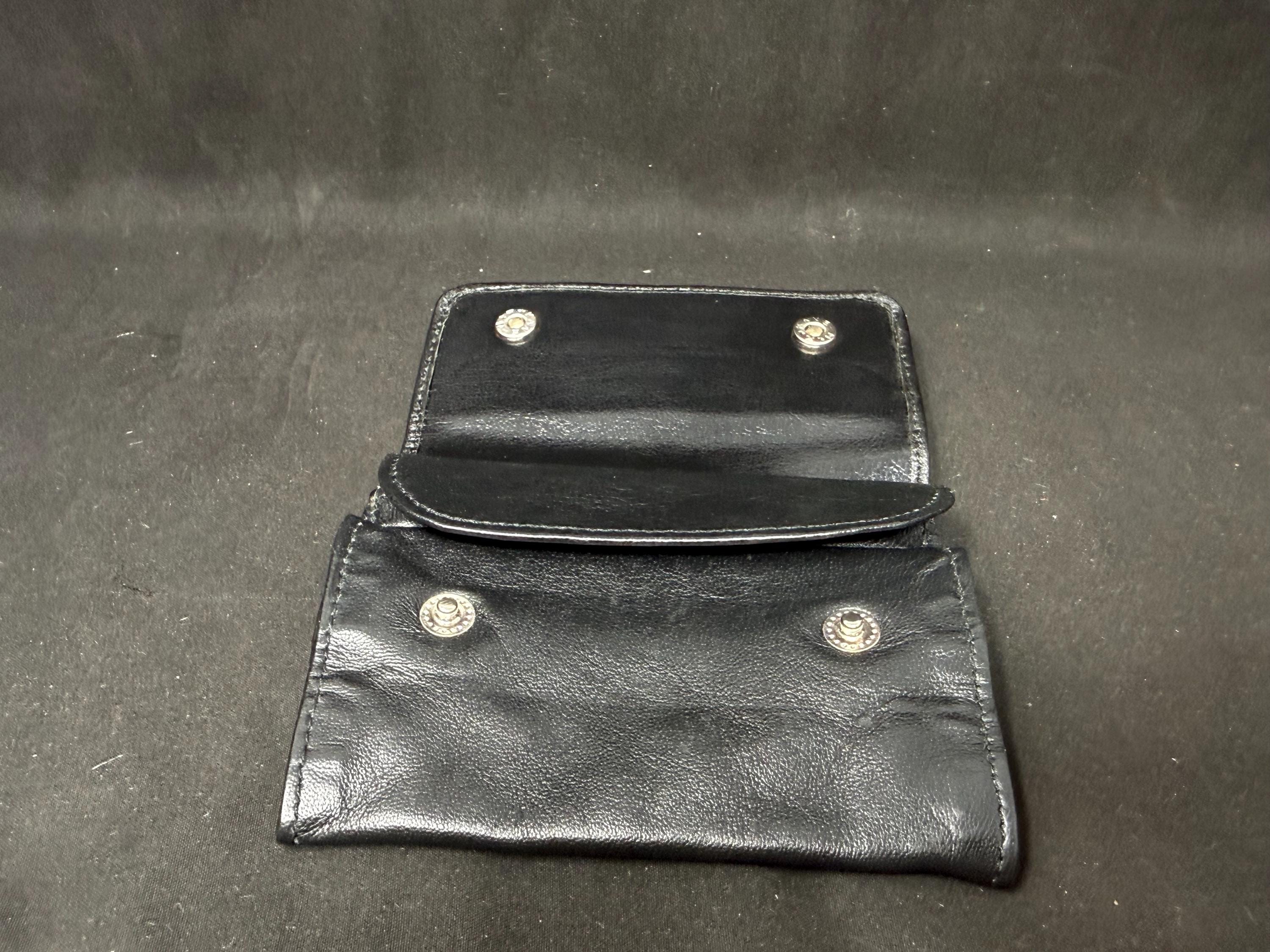 German Expandable Leather Tobacco Pouch | Medical-Grade Rubber Lined Magic Box, NOS 5