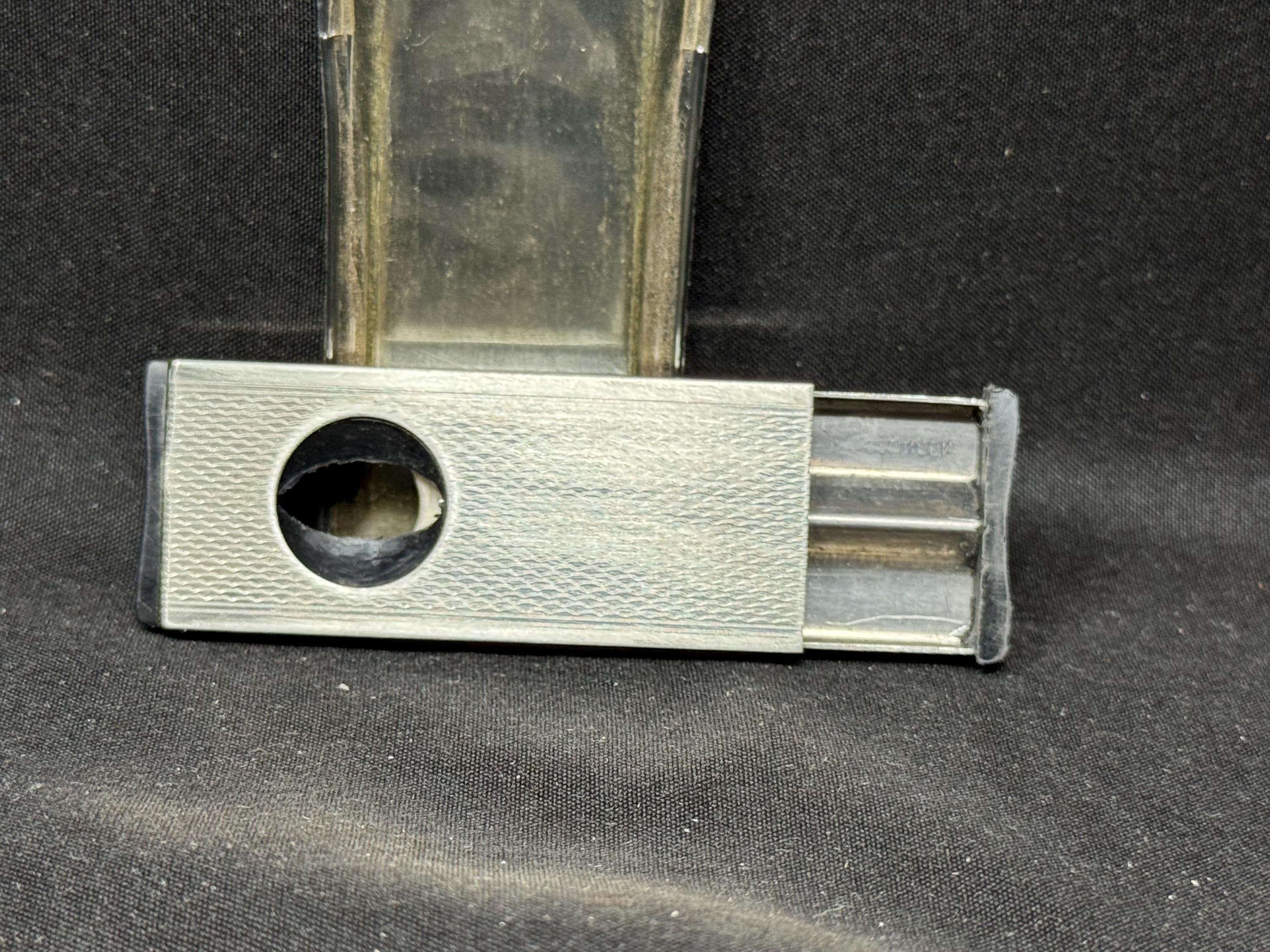 Solingen Rostfrei Art Deco V-Cut Cigar Cutter, Engine-Turned, 1950s-60s 6