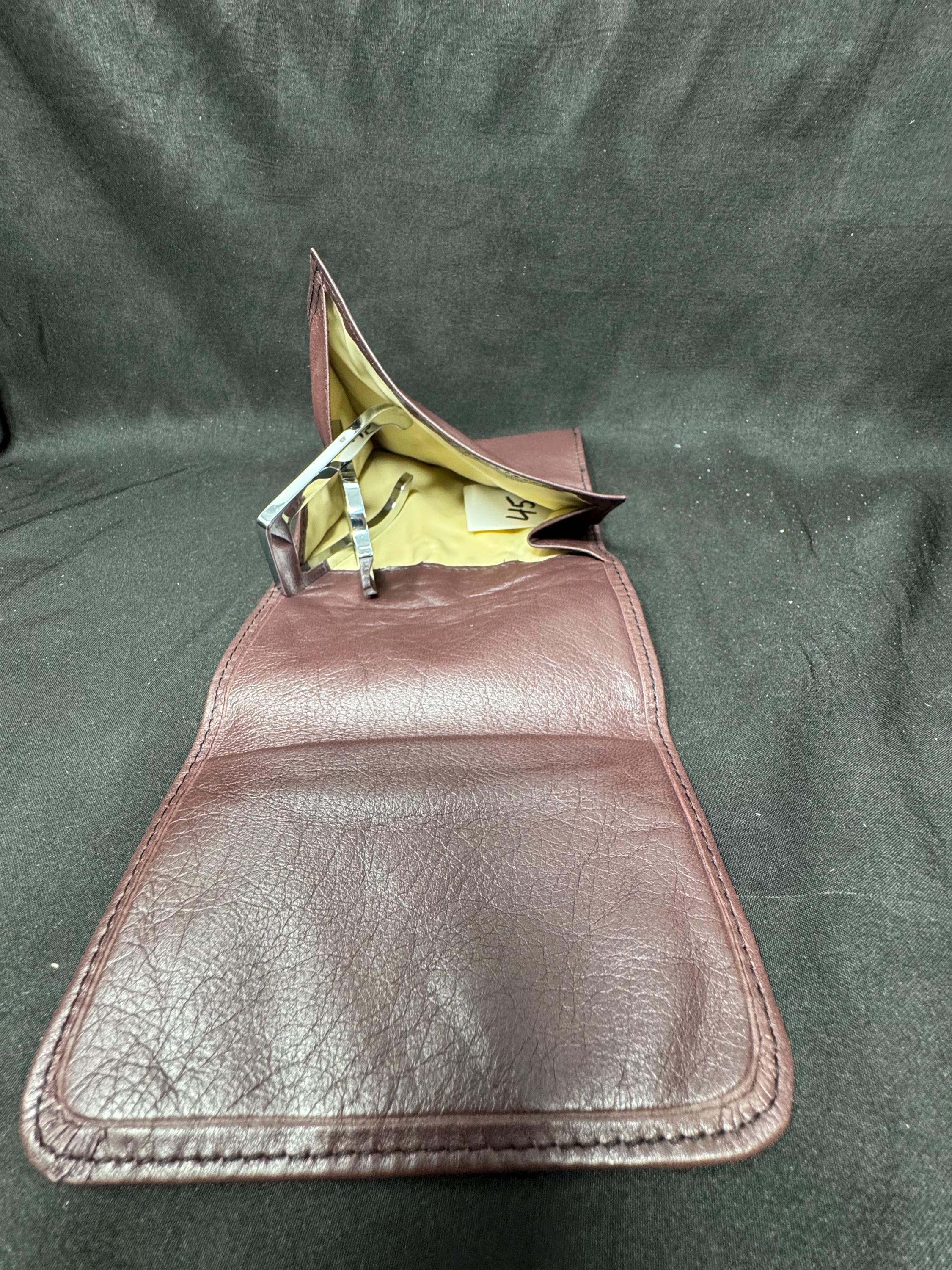 Vintage German Tri-Fold Leather Tobacco Pouch 2oz Tin Capacity – Estate Accessory 6