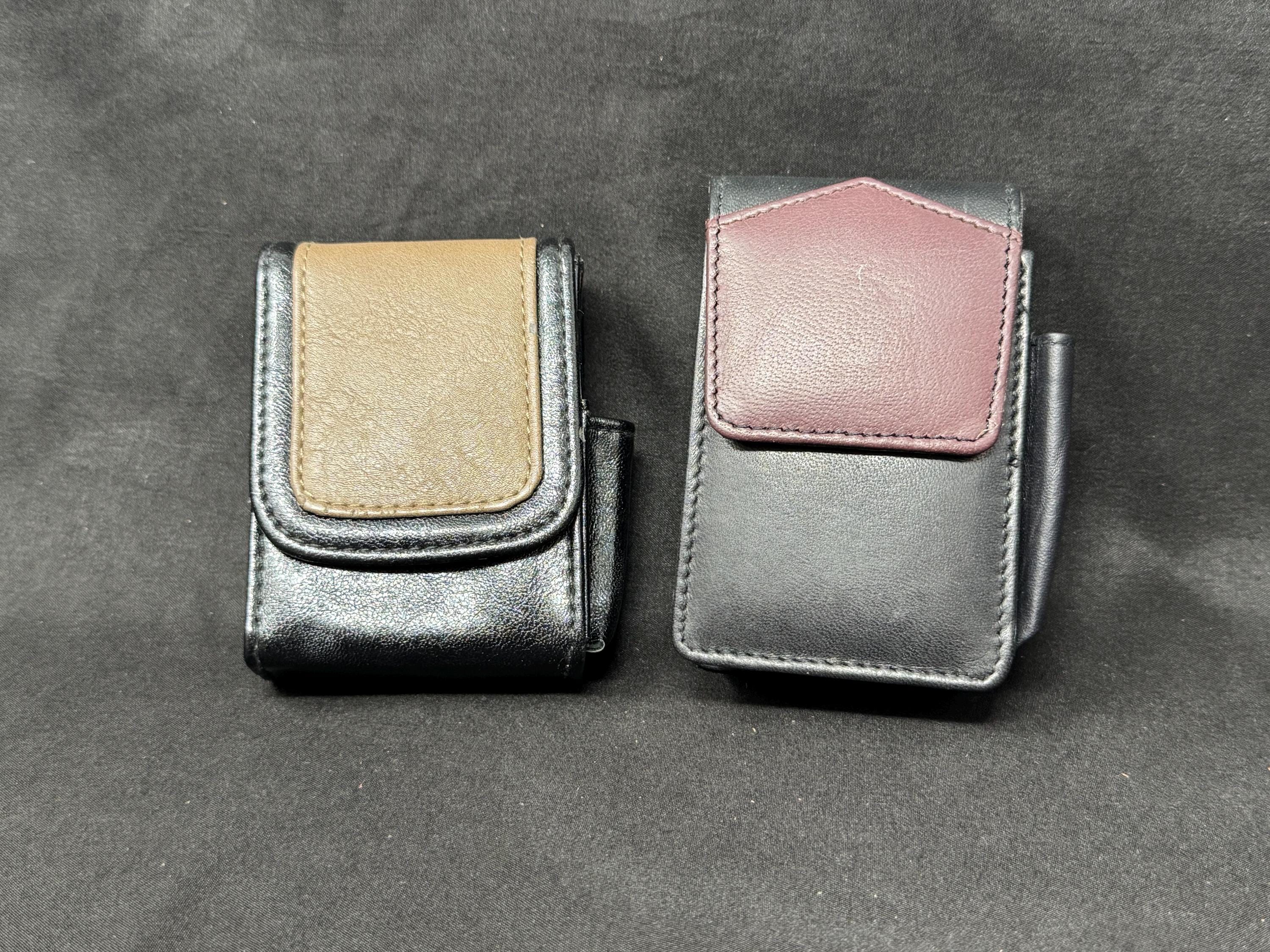 Vintage German Leather Cigarette & Lighter Set | Compact 4in Case, Brass Star Detail 7