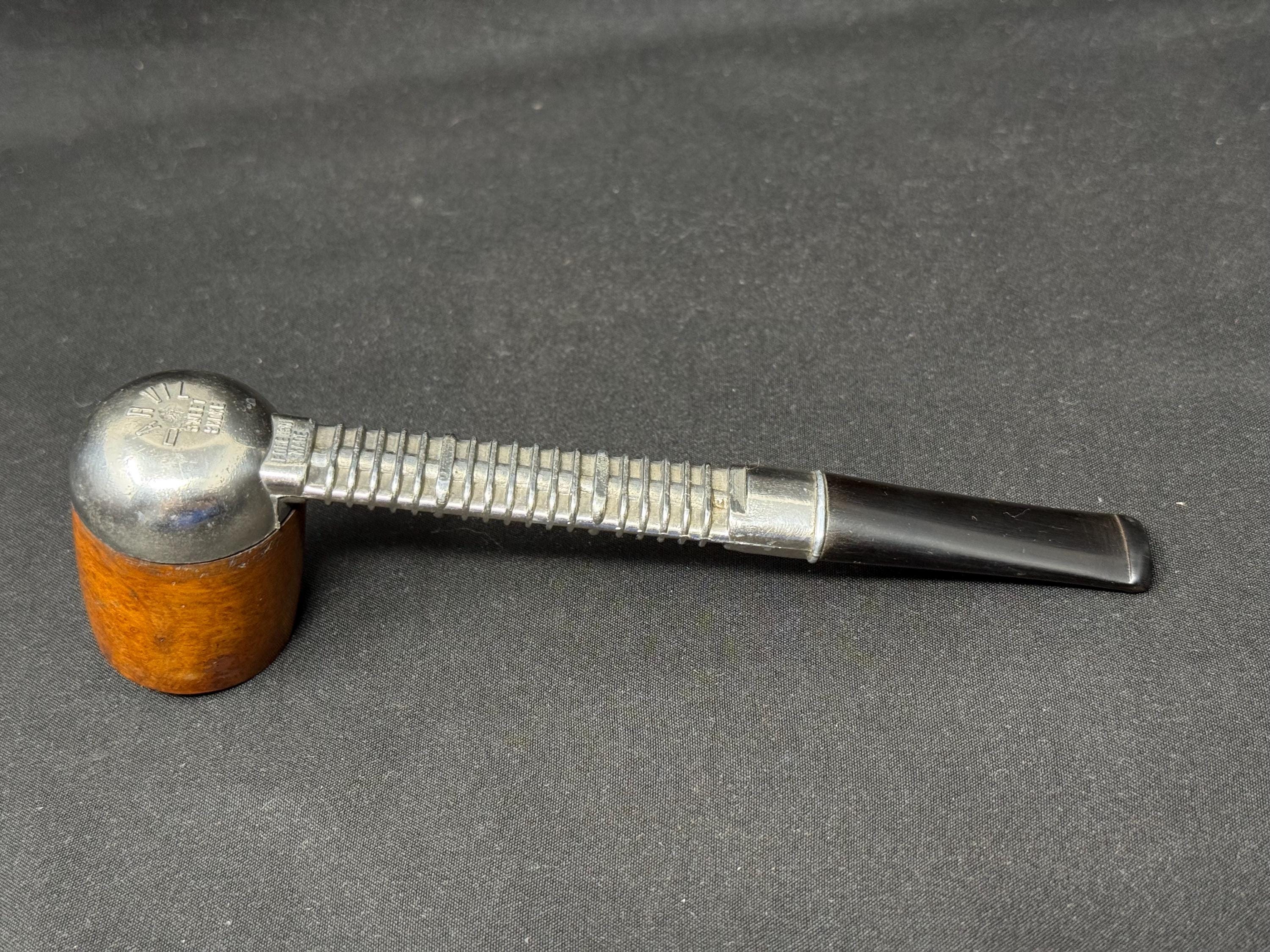 Darvil English Made Smooth Bent Billiard Removable Briar Bowl Vulcanite Stem 4