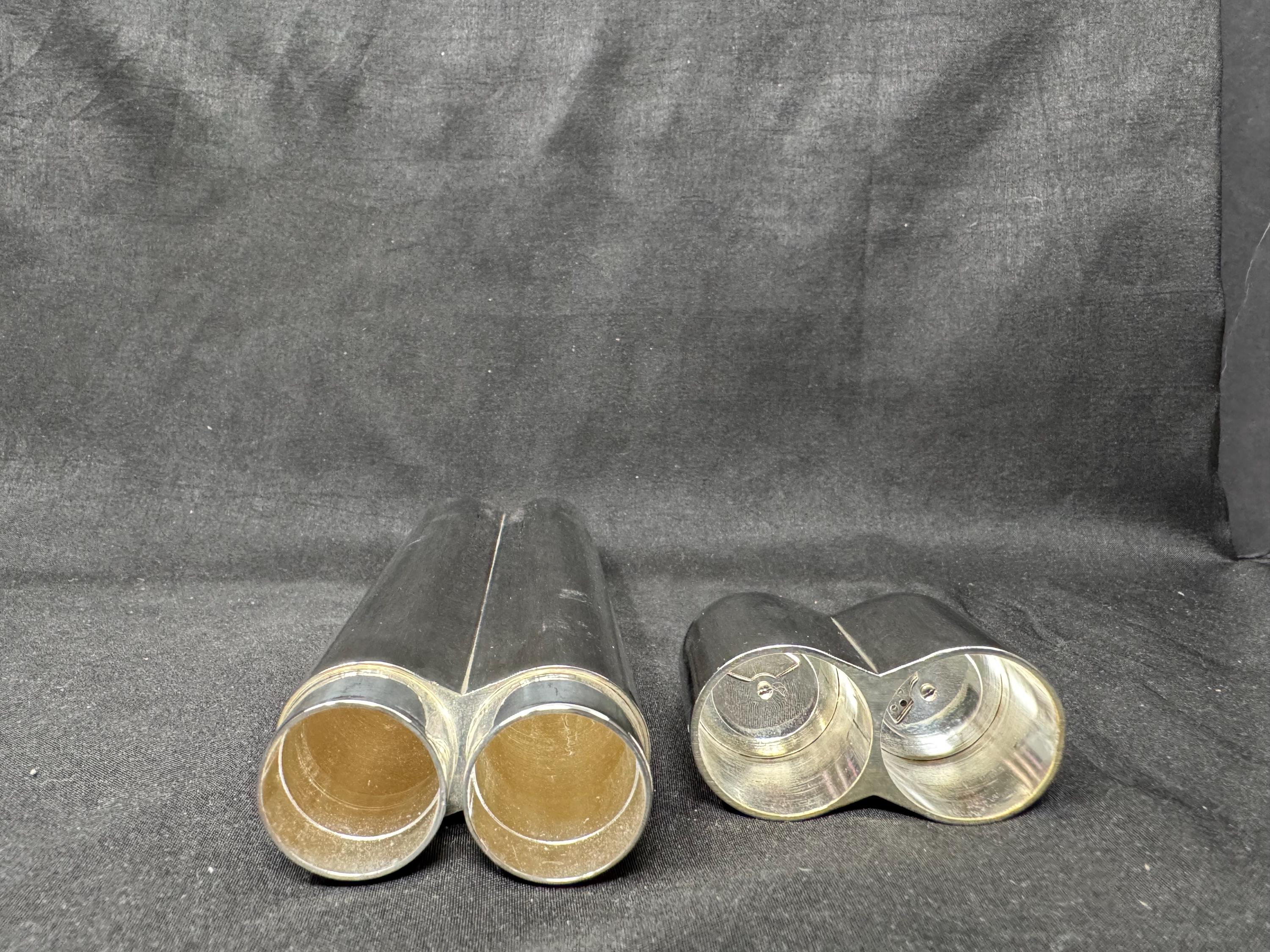 Coltron Silver-Plated Dual Cigar Tube, Model 04.515, Humidity Control - NOS 3