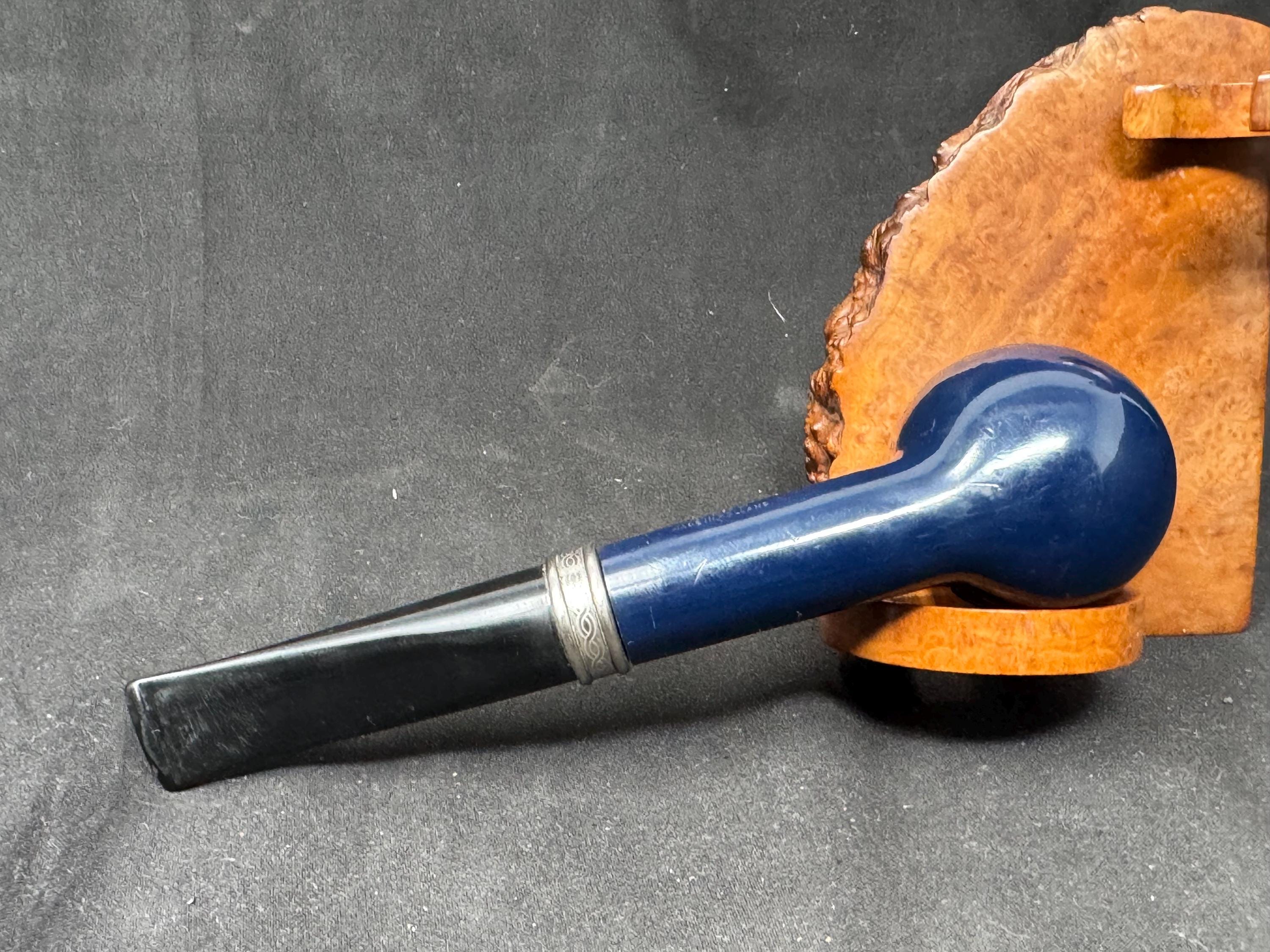 Hilson A 108 Sapphire Blue Smooth Straight Billiard Dutch Estate Pipe 5