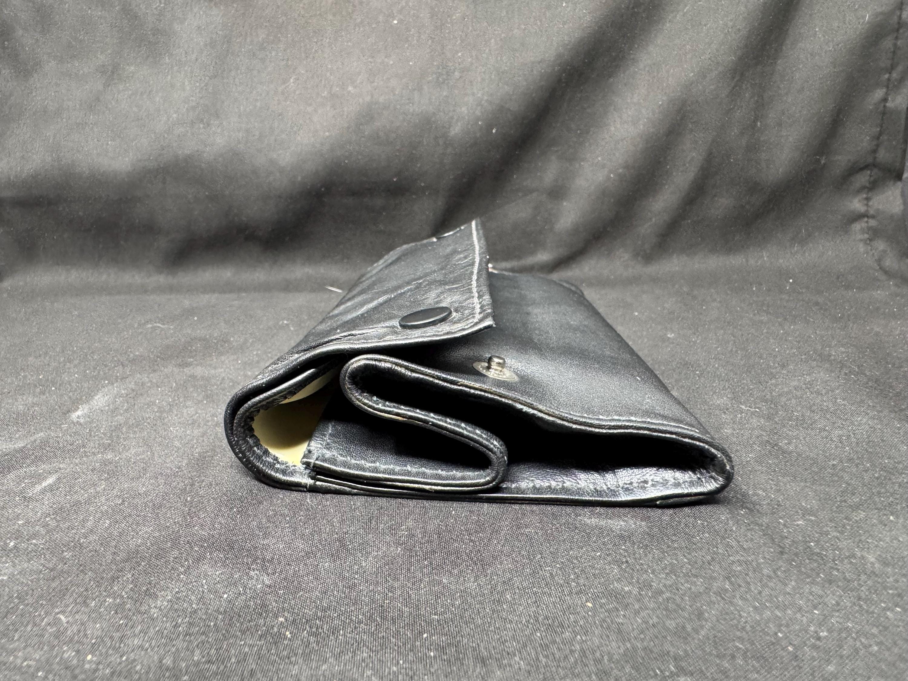 German Expandable Leather Tobacco Pouch Magic Box Medical Rubber Lined NOS 8