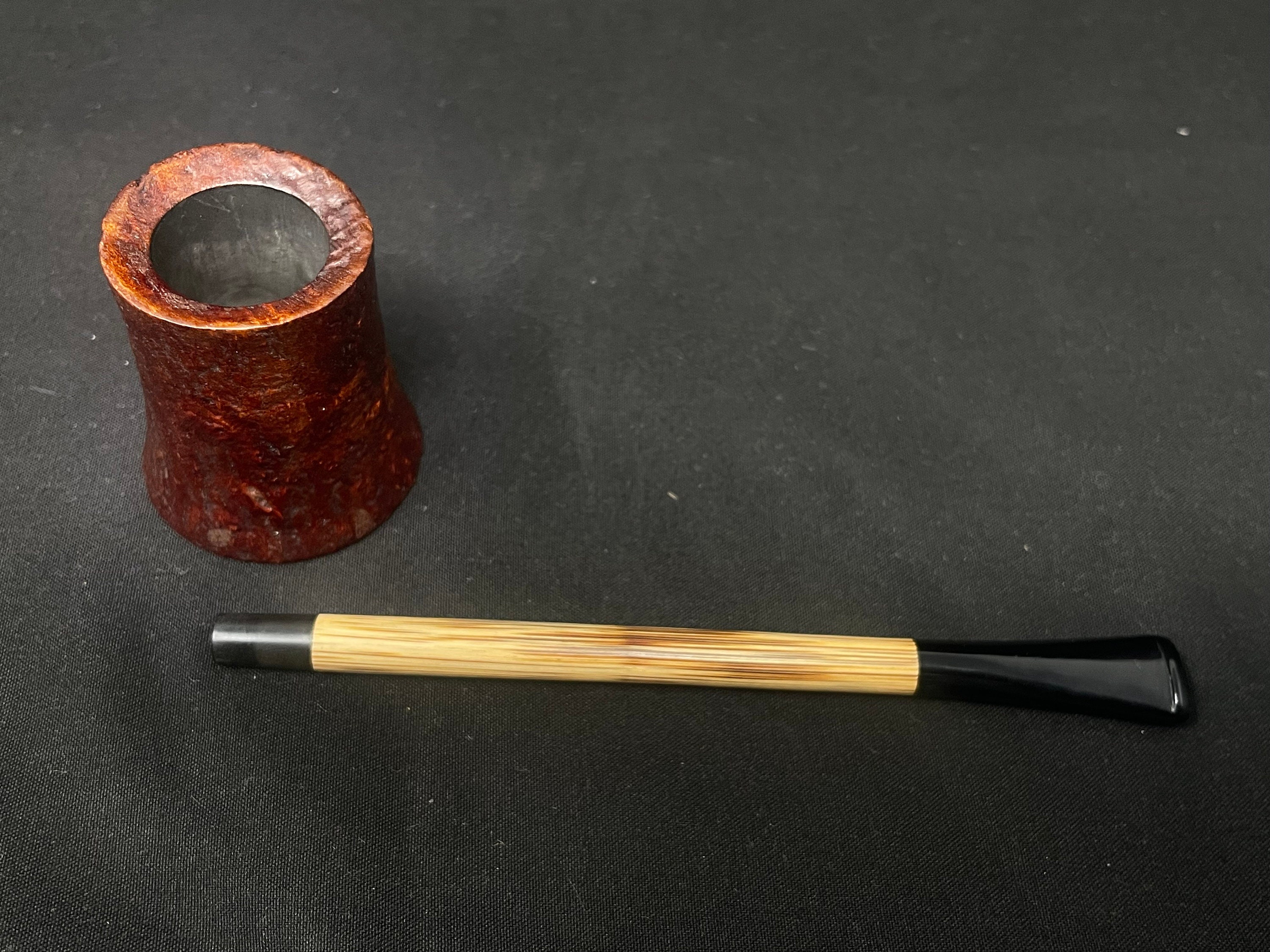 Handmade Sandblast Volcano Briar Pipe with Bamboo Shank - Unsmoked Estate 7