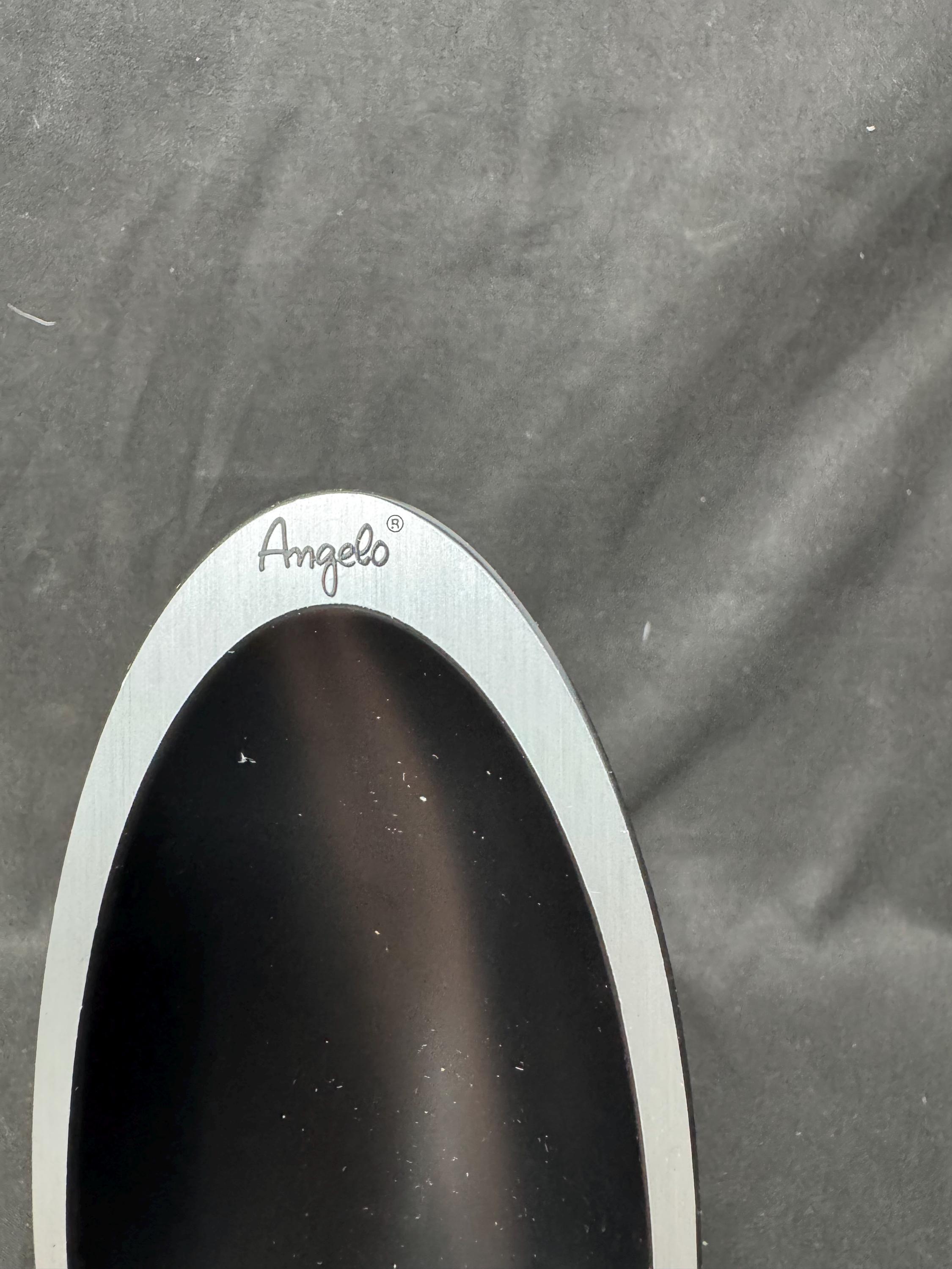 ANGELO Patented Ceramic Ashtray, Italian Mid-Century Modern, Glossy Black with Grey Rim 4