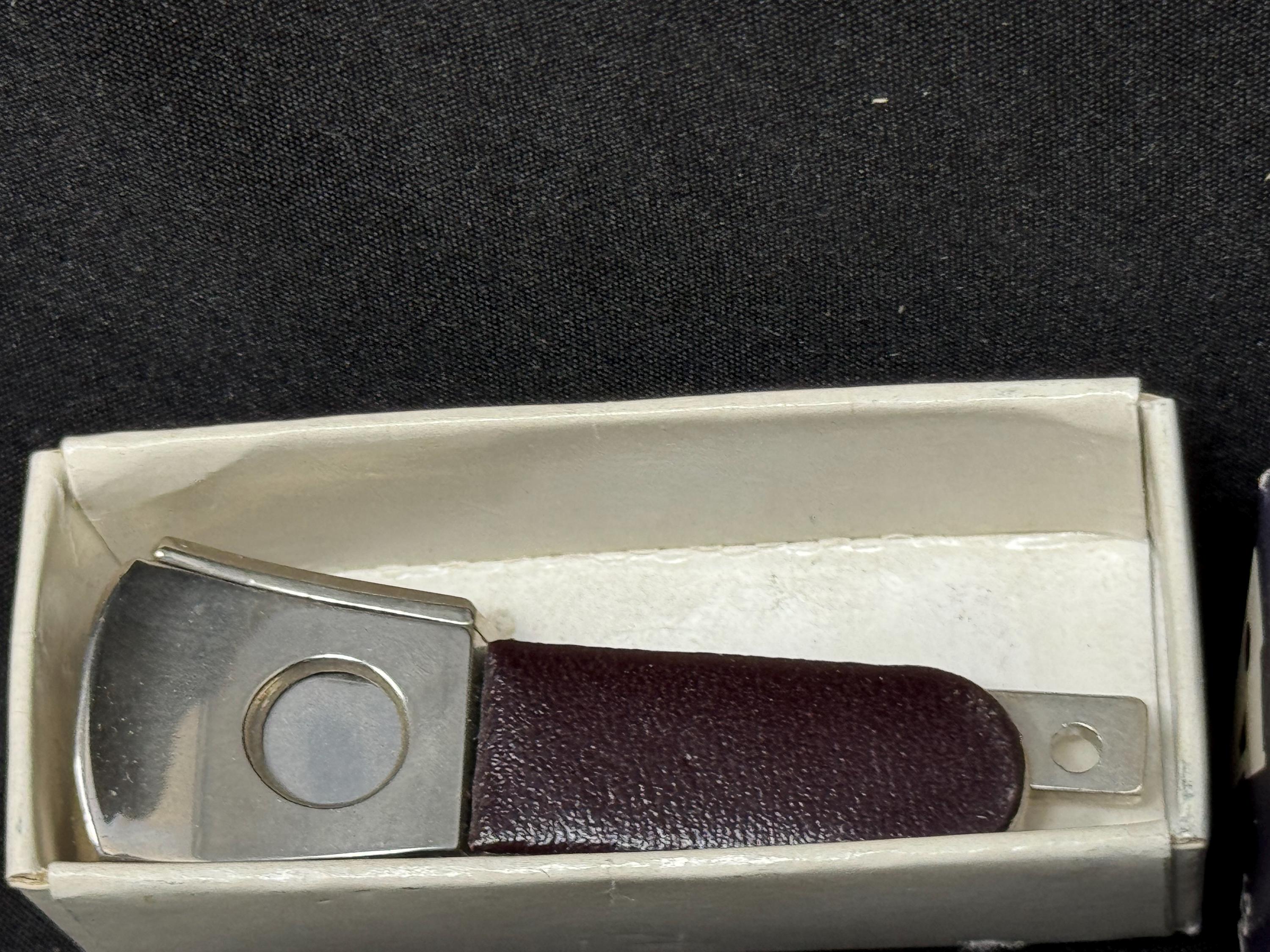 CTS Solingen Germany Mini V-Cut Cigar Cutter, Gold-Tone, NIB, 1950s-60s 10