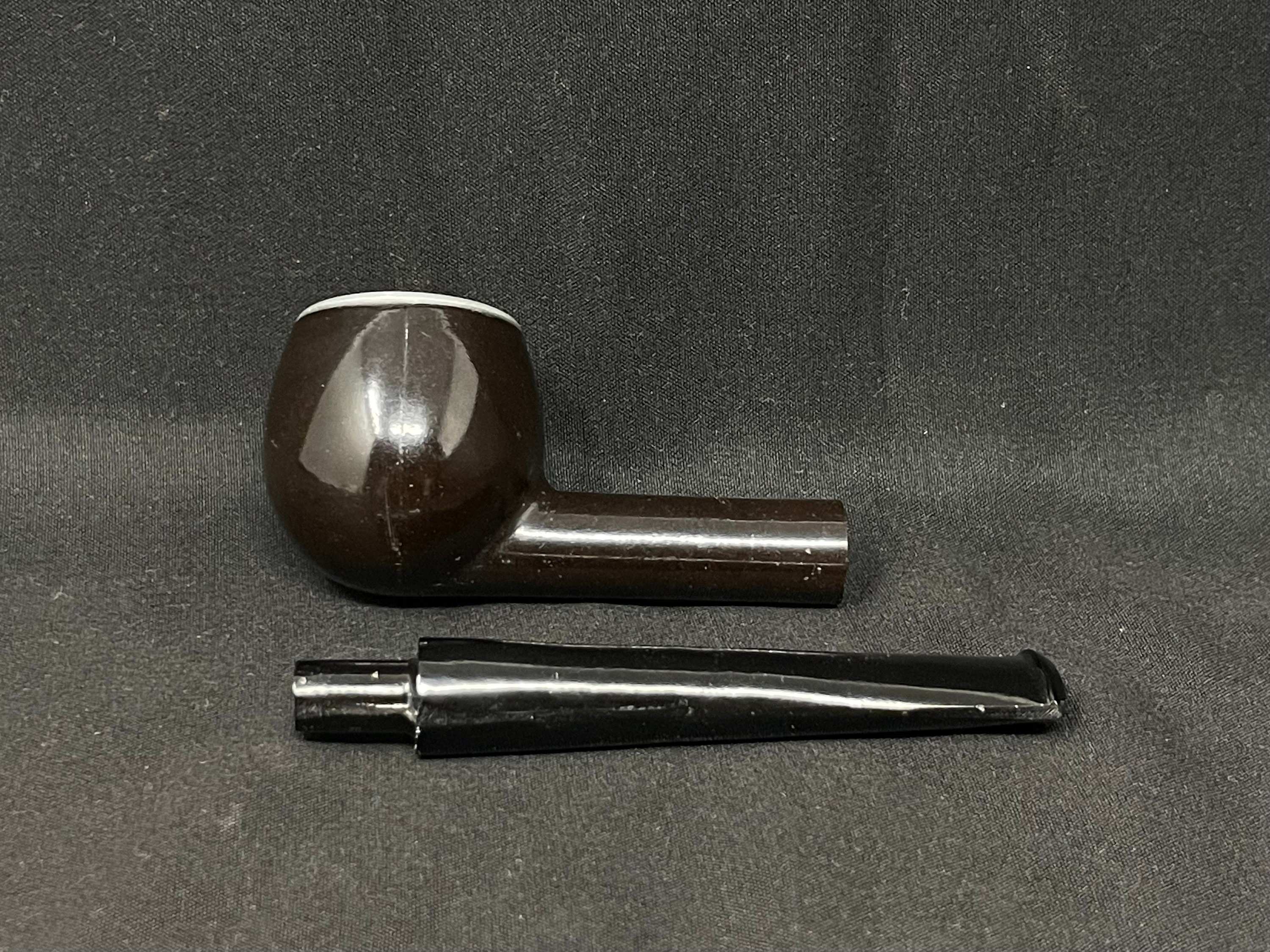 Nylon Smooth Straight Apple with Clay Bowl Insert and Metal Cap - Estate Pipe 5