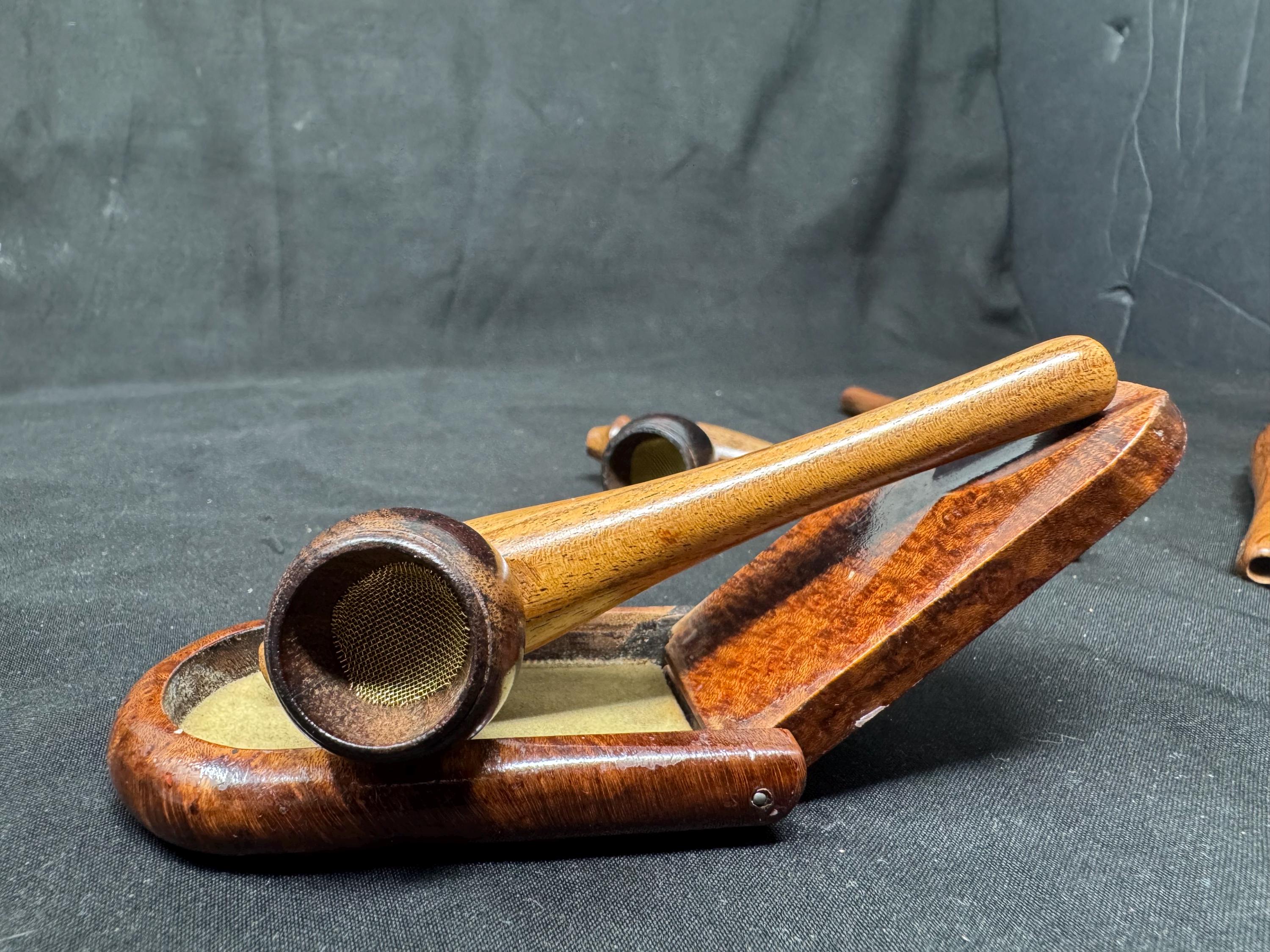 Ekoms Handcarved Exotic Wood Mini Pipe, Black Marble Finish, 4.25 inch 2