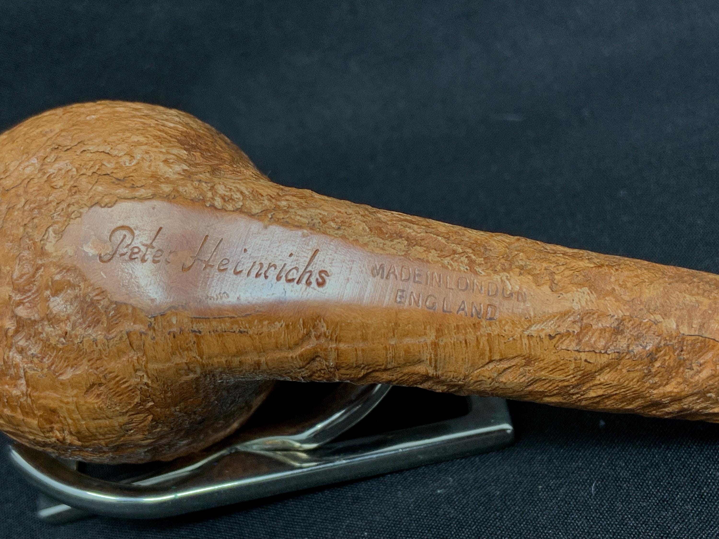 Peter Heinrichs Bent Sandblast Apple 9mm Filter Estate Pipe, London 5