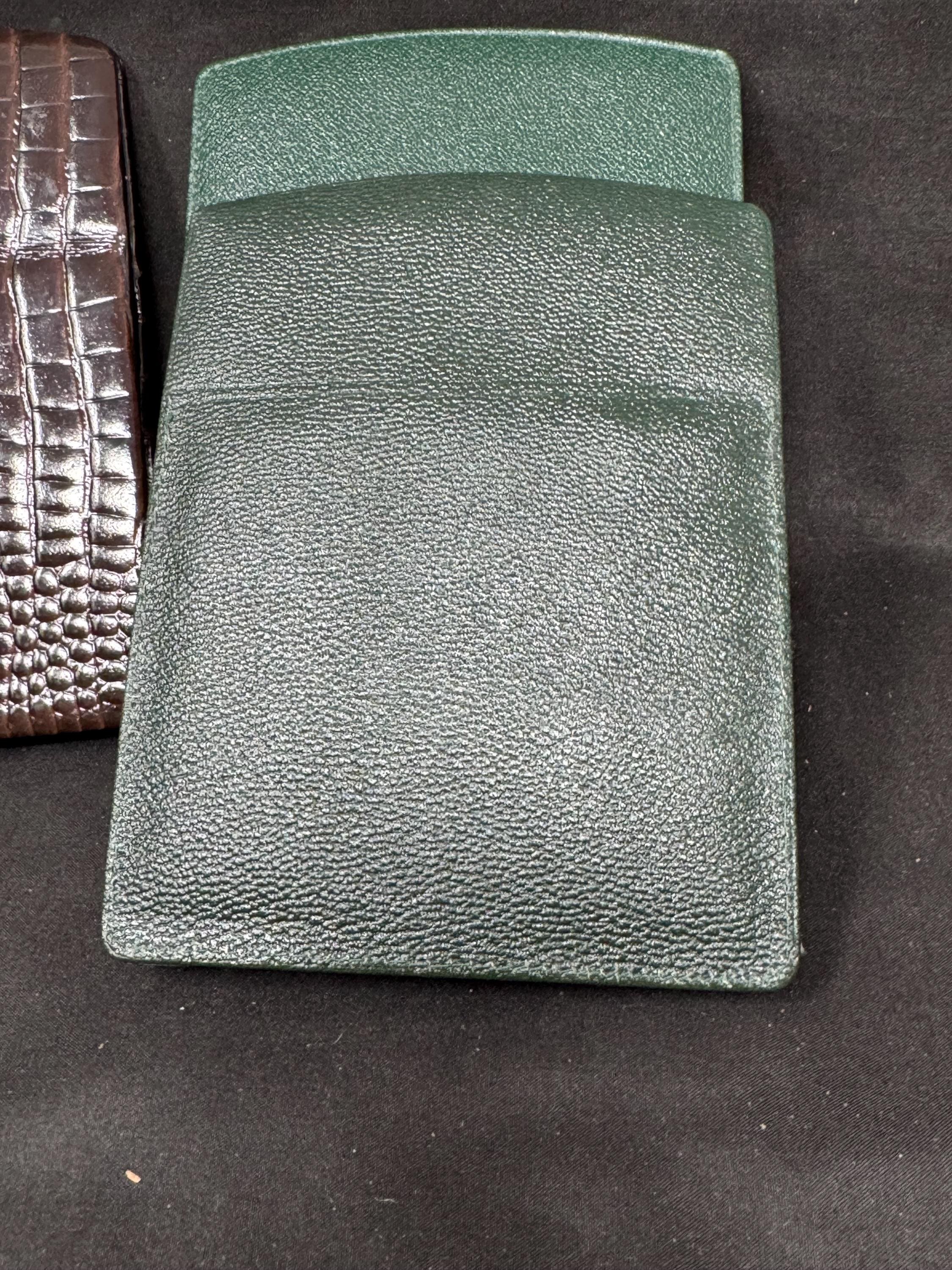 German Crocodile-Textured Leather Cigar Case, Dual-Lid Design, 4-Capacity, Circa 1960s-1980s