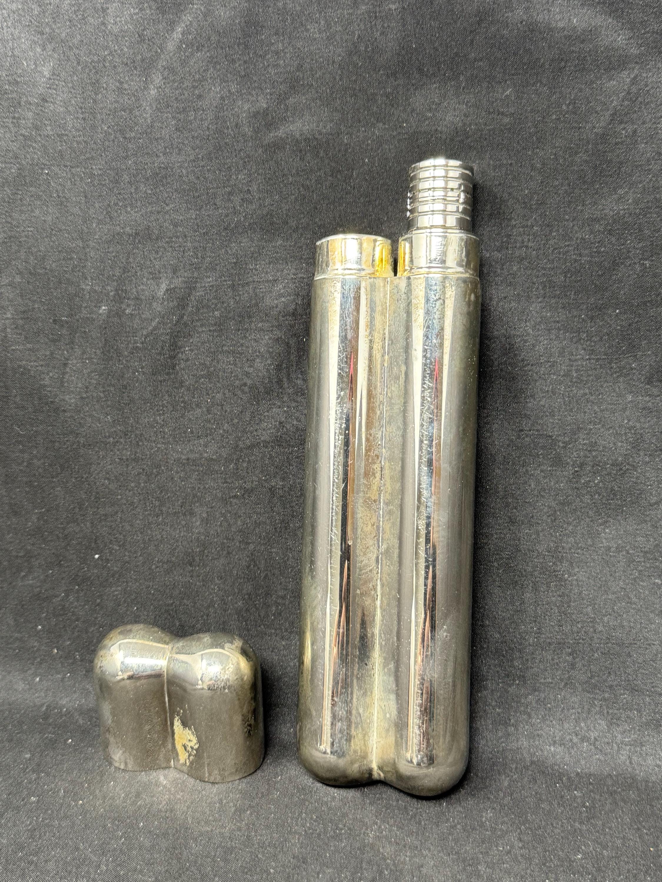 Vintage Coltron Silver-Plated Dual Cigar Tube and Liquor Flask with Innovative Flavor Evaporation System - Model 04.515 .SKU-270 5