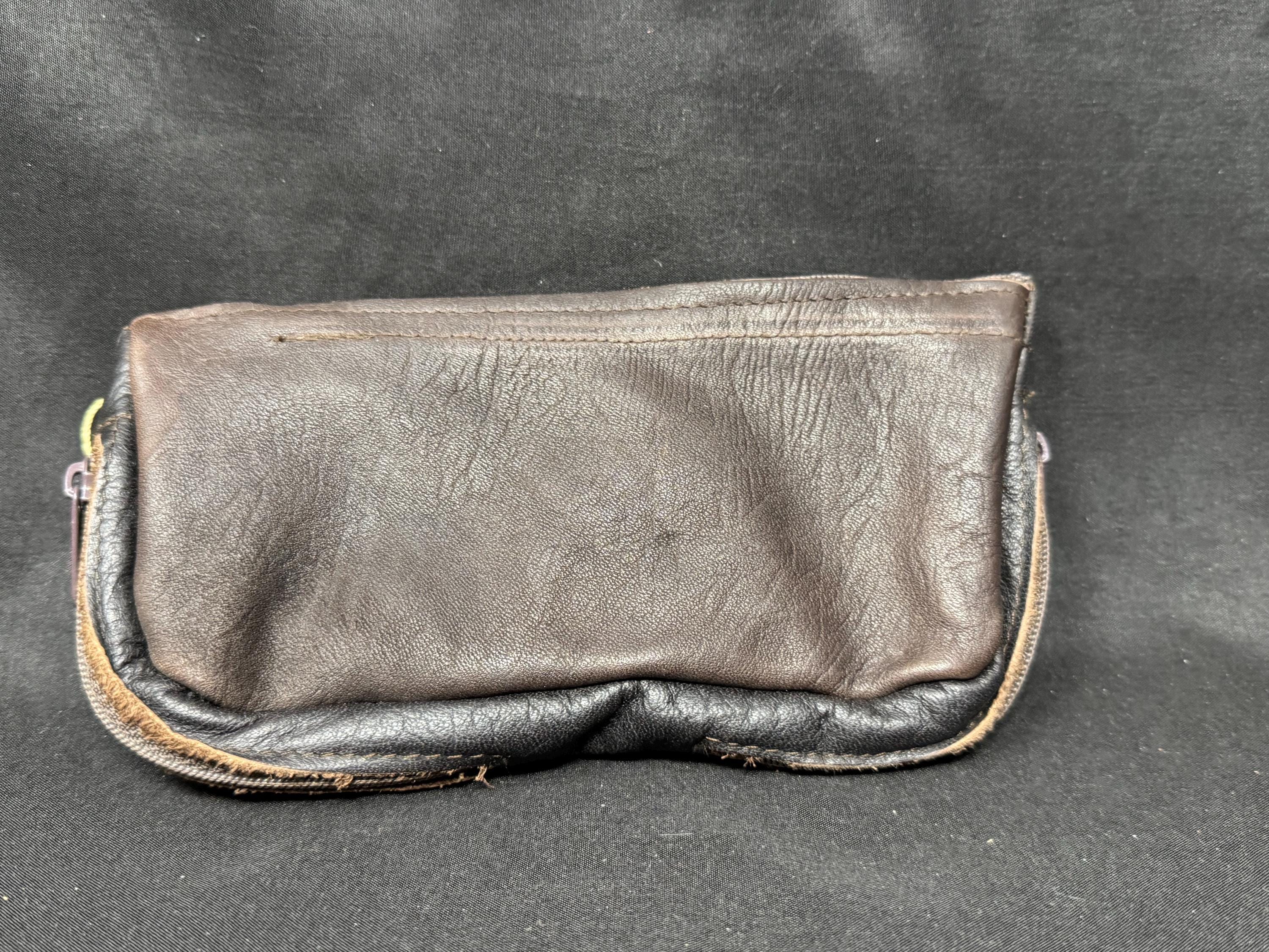 Vintage German Leather Dual-Compartment Pipe & Tobacco Carrier, Tunnel-Access Design 3