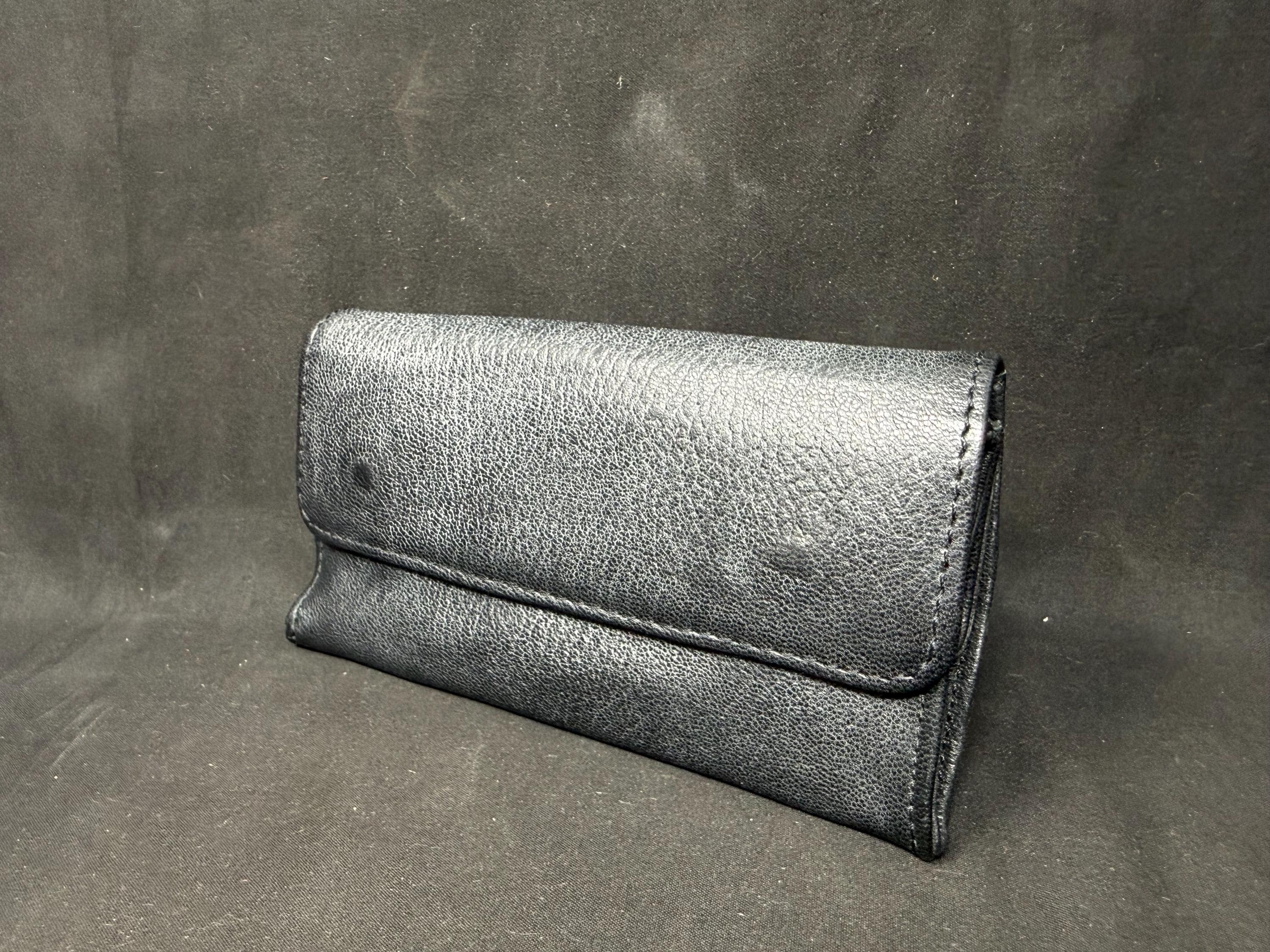 German Medical-Grade Leather Expandable Tobacco Pouch | Magic Box Design, NOS
