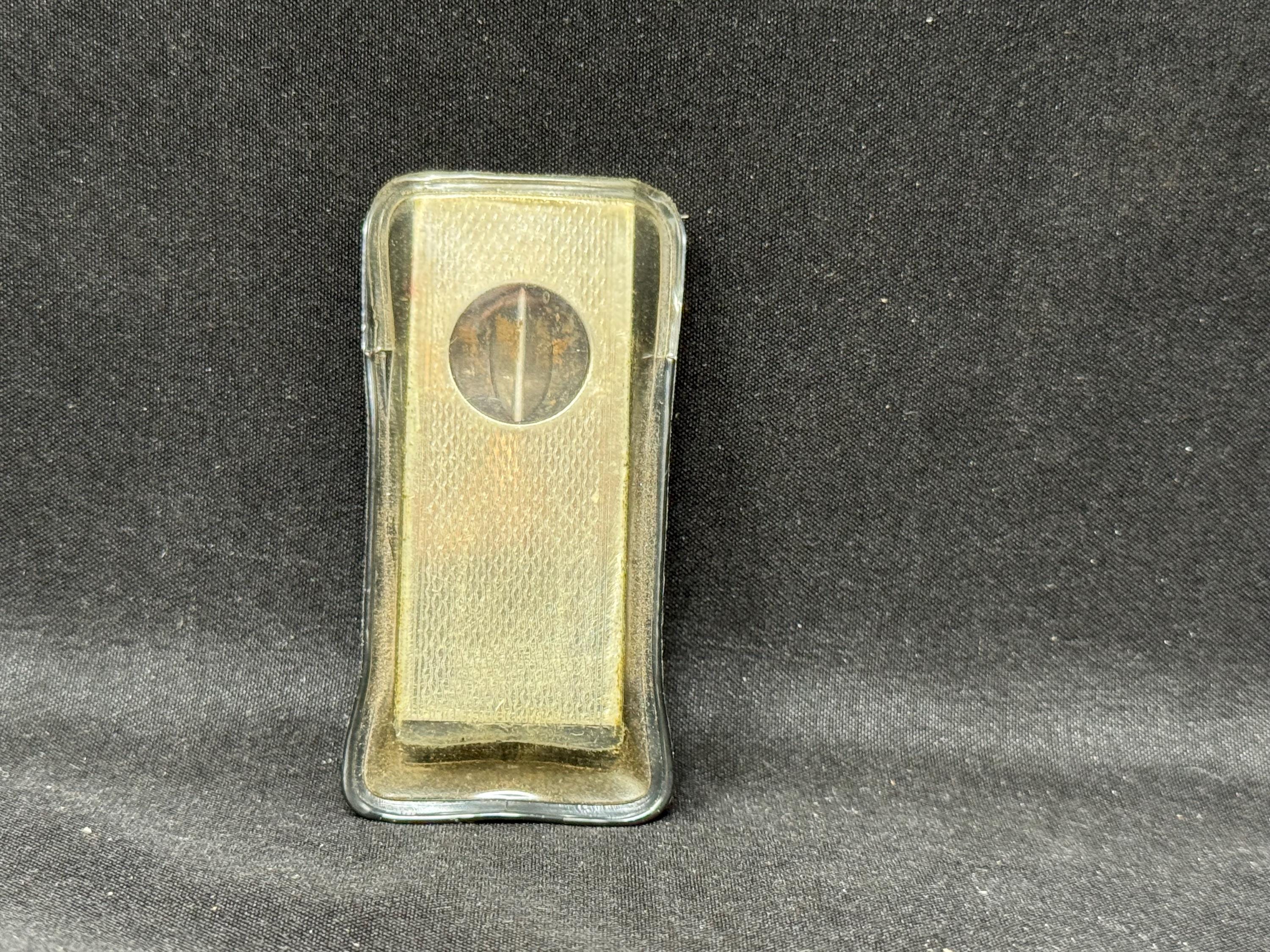 Solingen Rostfrei Art Deco V-Cut Cigar Cutter, Engine-Turned, 1950s-60s