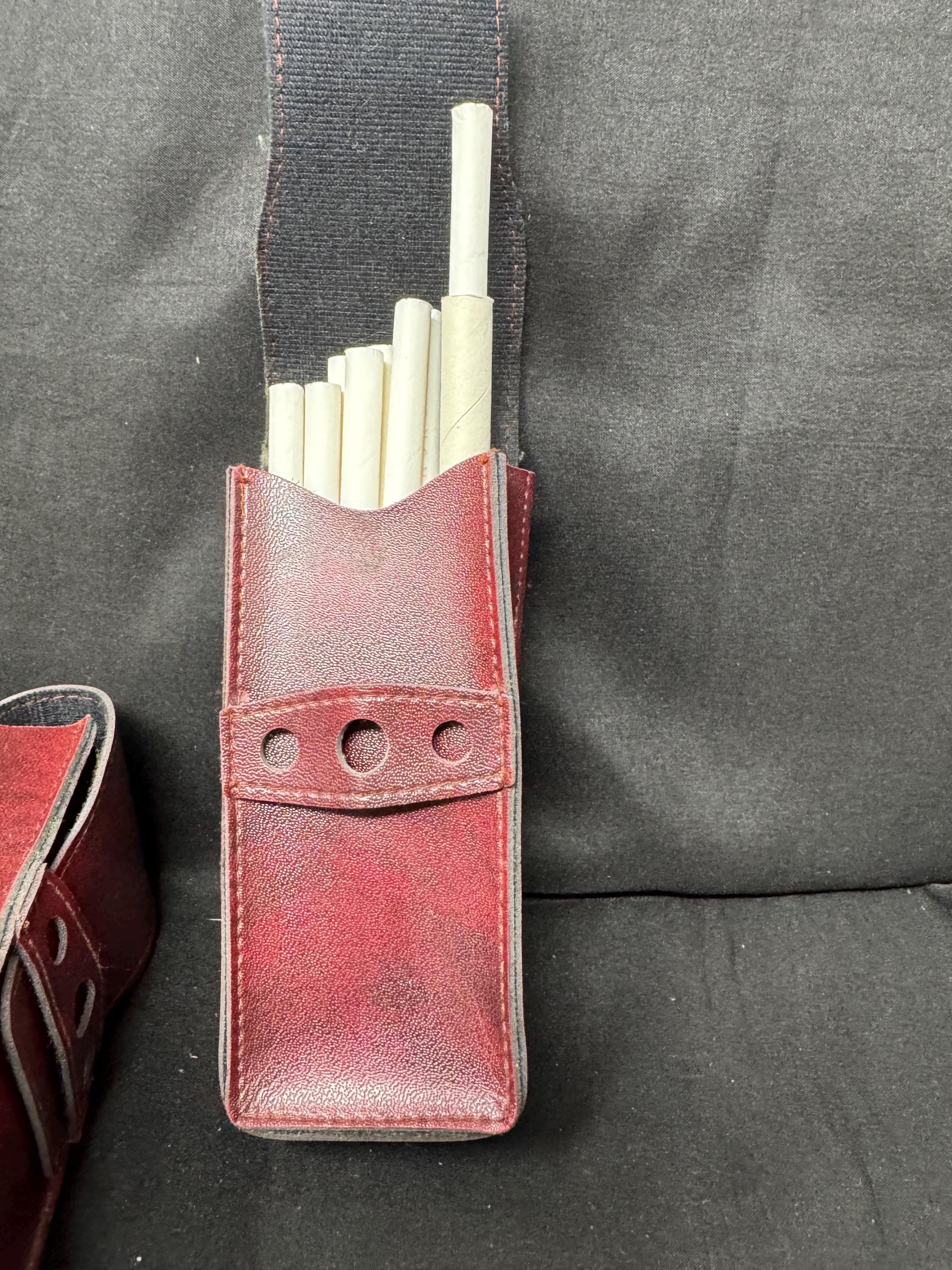 German Rigid Leather Pocket Case - Mid-Century Fixed-Strap Closure 4