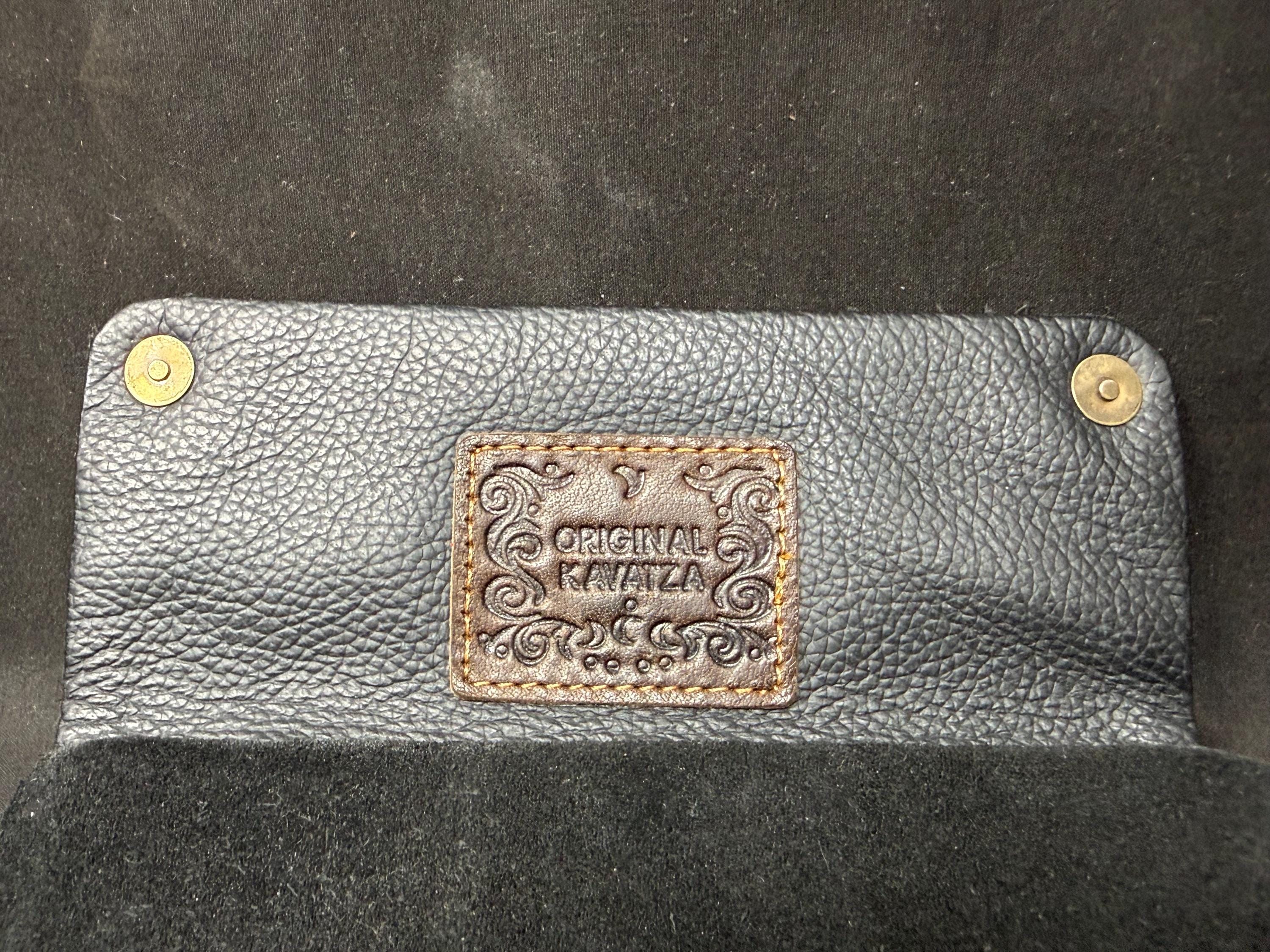 Vintage German Leather Tobacco Pouch with Brass Buttons and Tool Pockets 5