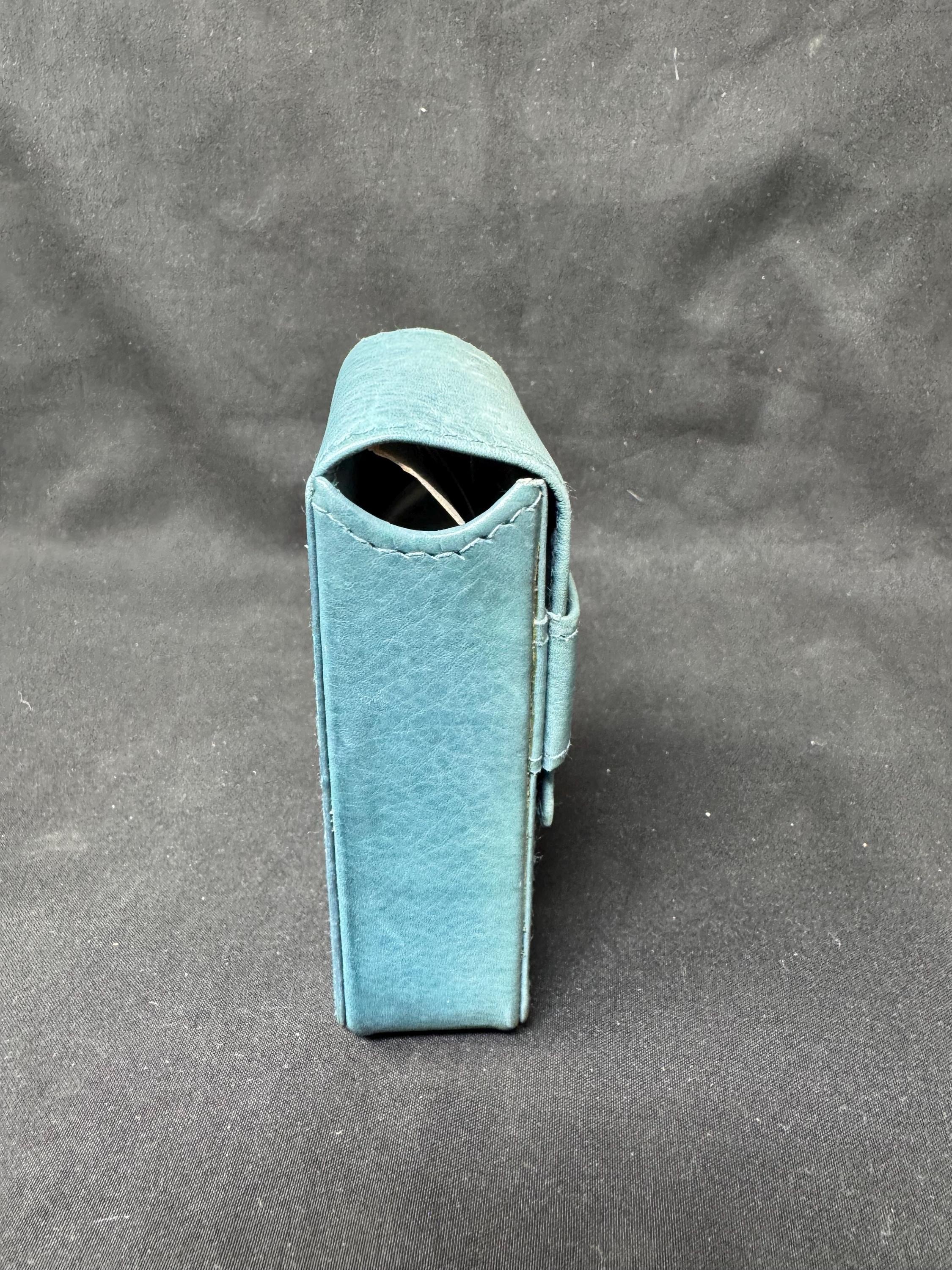 Vintage German Leather Cigarette & Lighter Set, Brass Star Detail, NOS 5