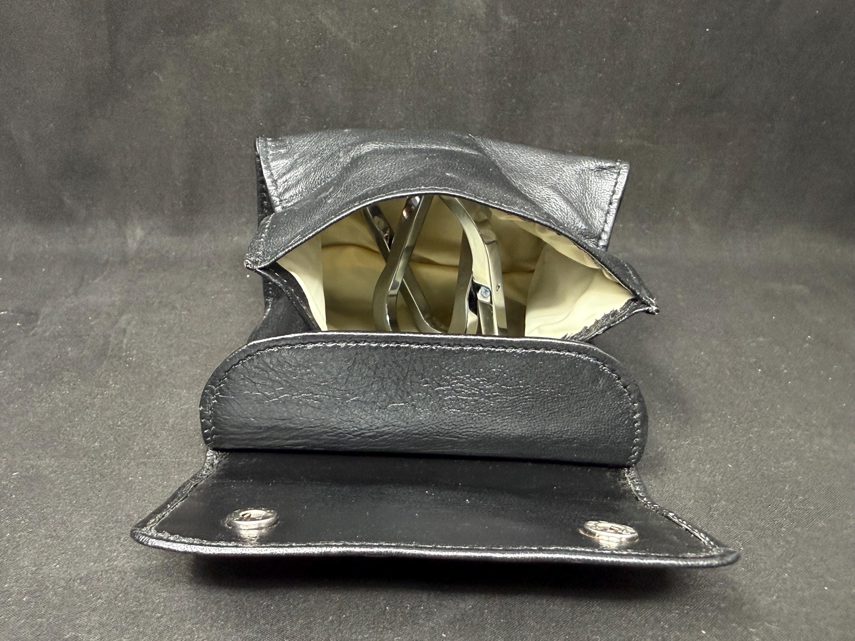 German Expandable Leather Tobacco Pouch | Medical-Grade Rubber Lined Magic Box, NOS 4
