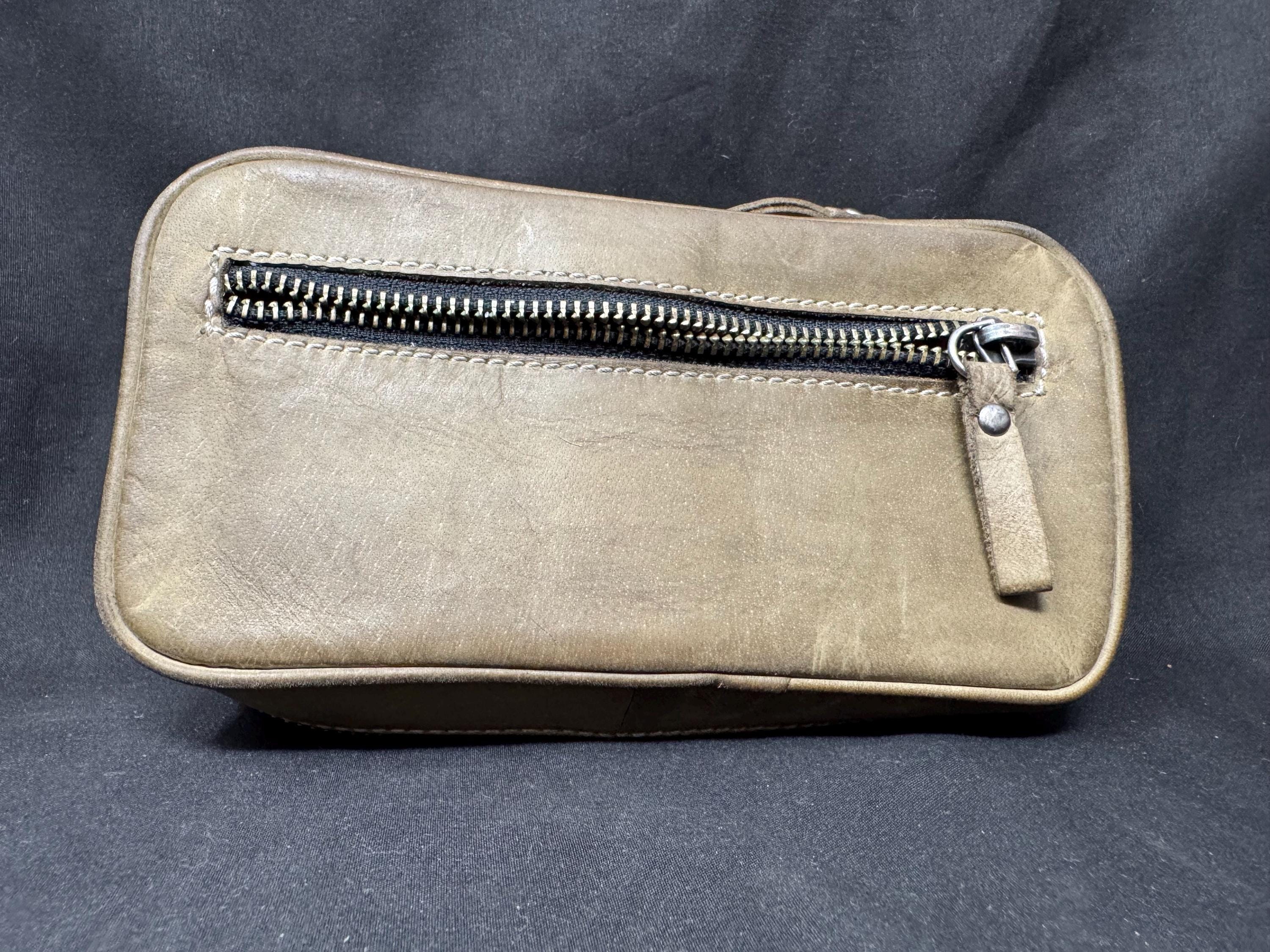 Vintage Leather Roll-Up Tobacco Pouch: 2 oz Capacity, Dual Pipe Storage 5