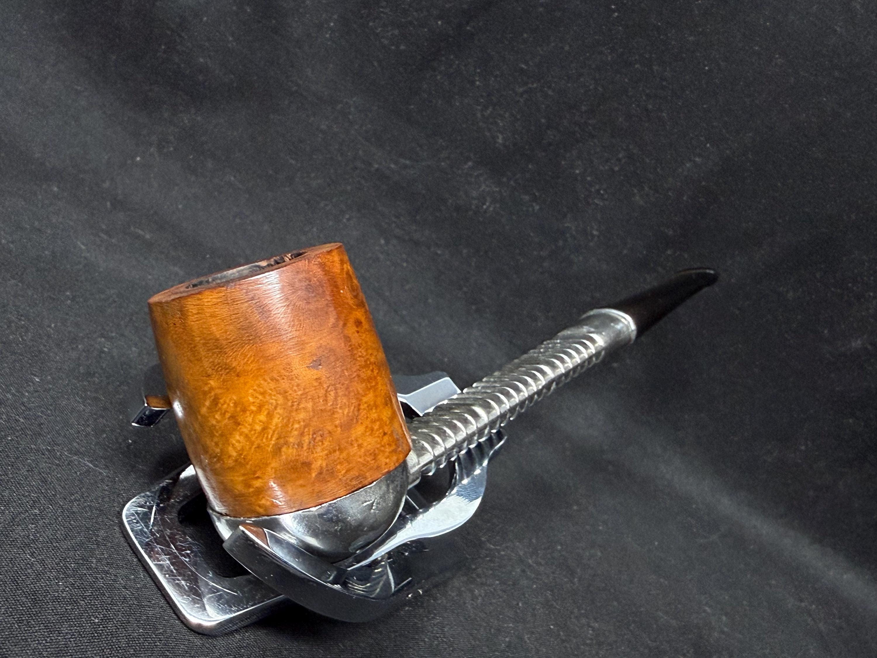 Darvil English Made Smooth Bent Billiard Removable Briar Bowl Vulcanite Stem 5
