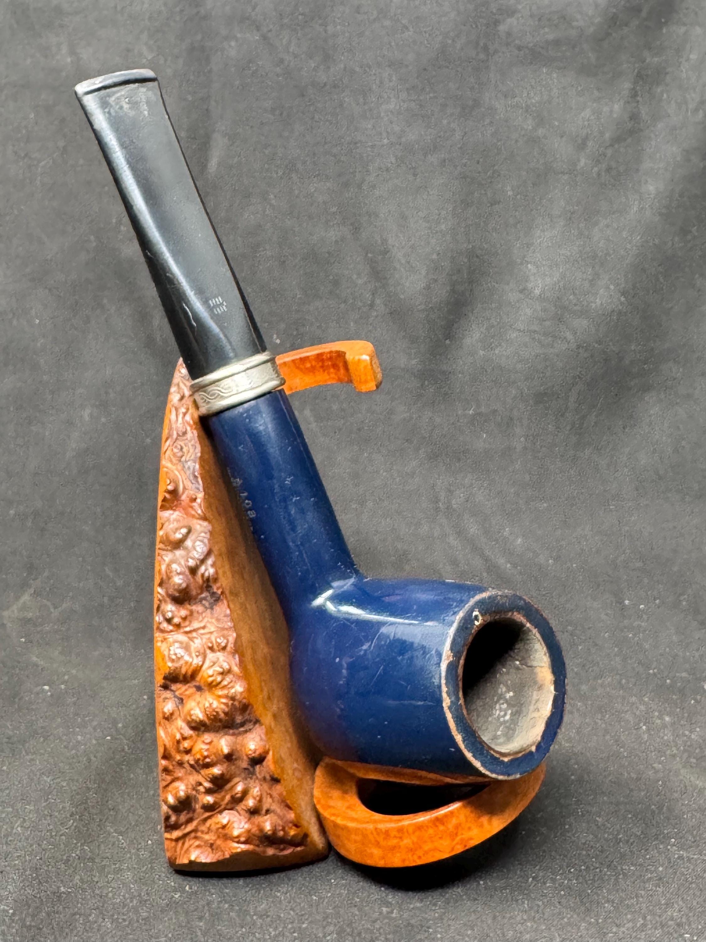 Hilson A 108 Sapphire Blue Smooth Straight Billiard Dutch Estate Pipe 6