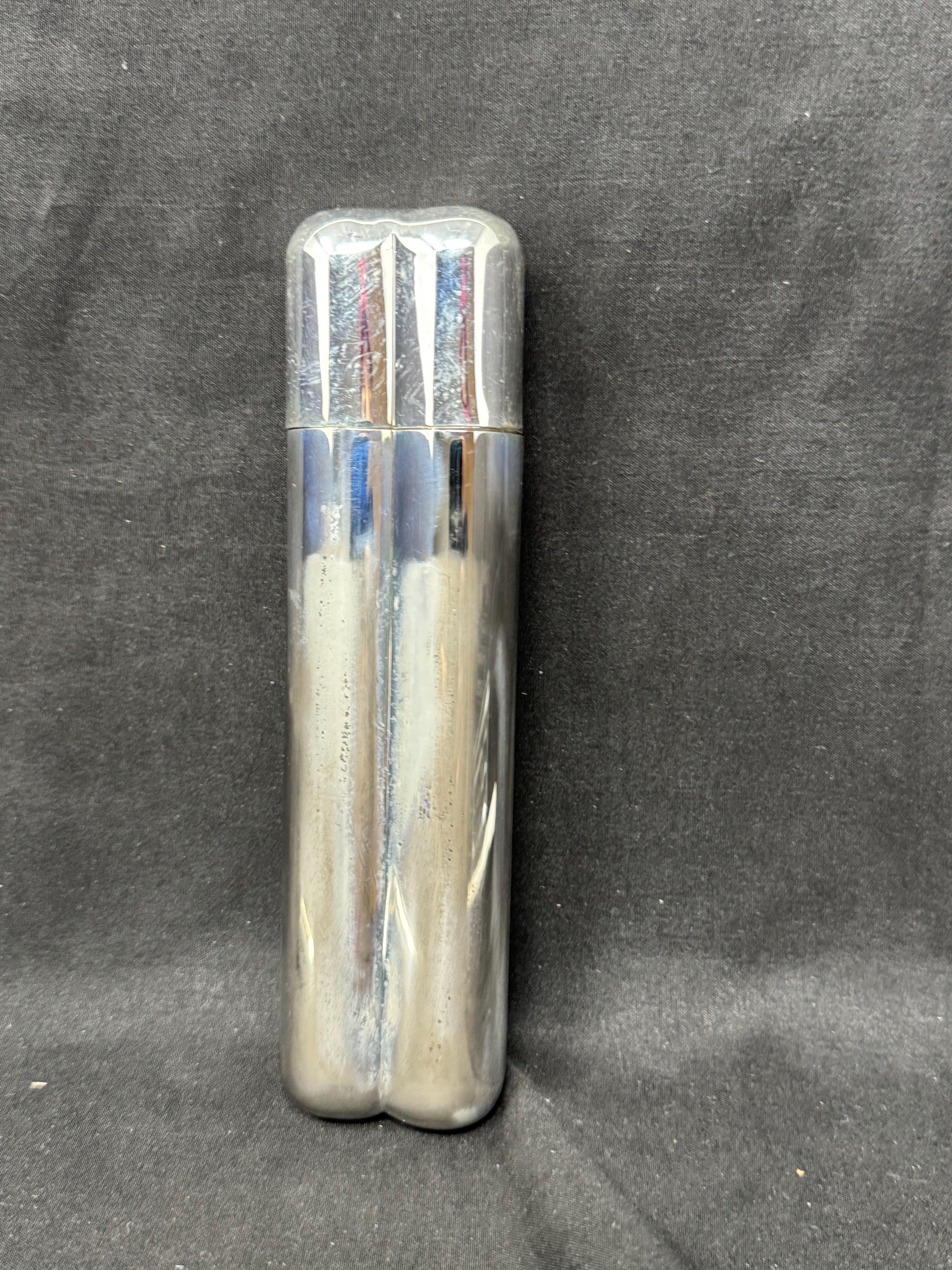 Vintage Coltron Silver-Plated Dual Cigar Tube and Liquor Flask with Innovative Flavor Evaporation System - Model 04.515 .SKU-270 9