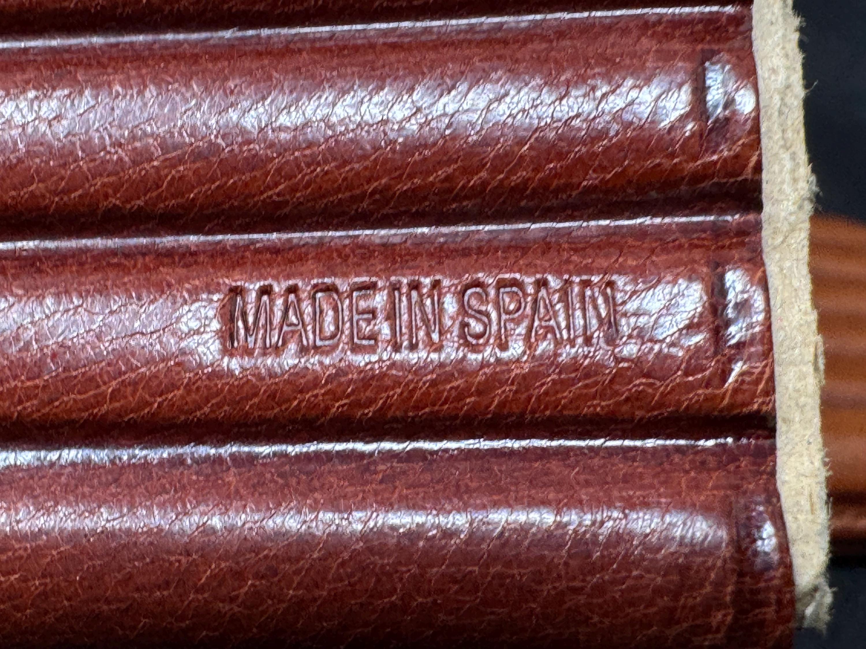 Spanish Hard Leather Cigar Travel Case, Modernist Design, circa 1960s-1980s 6