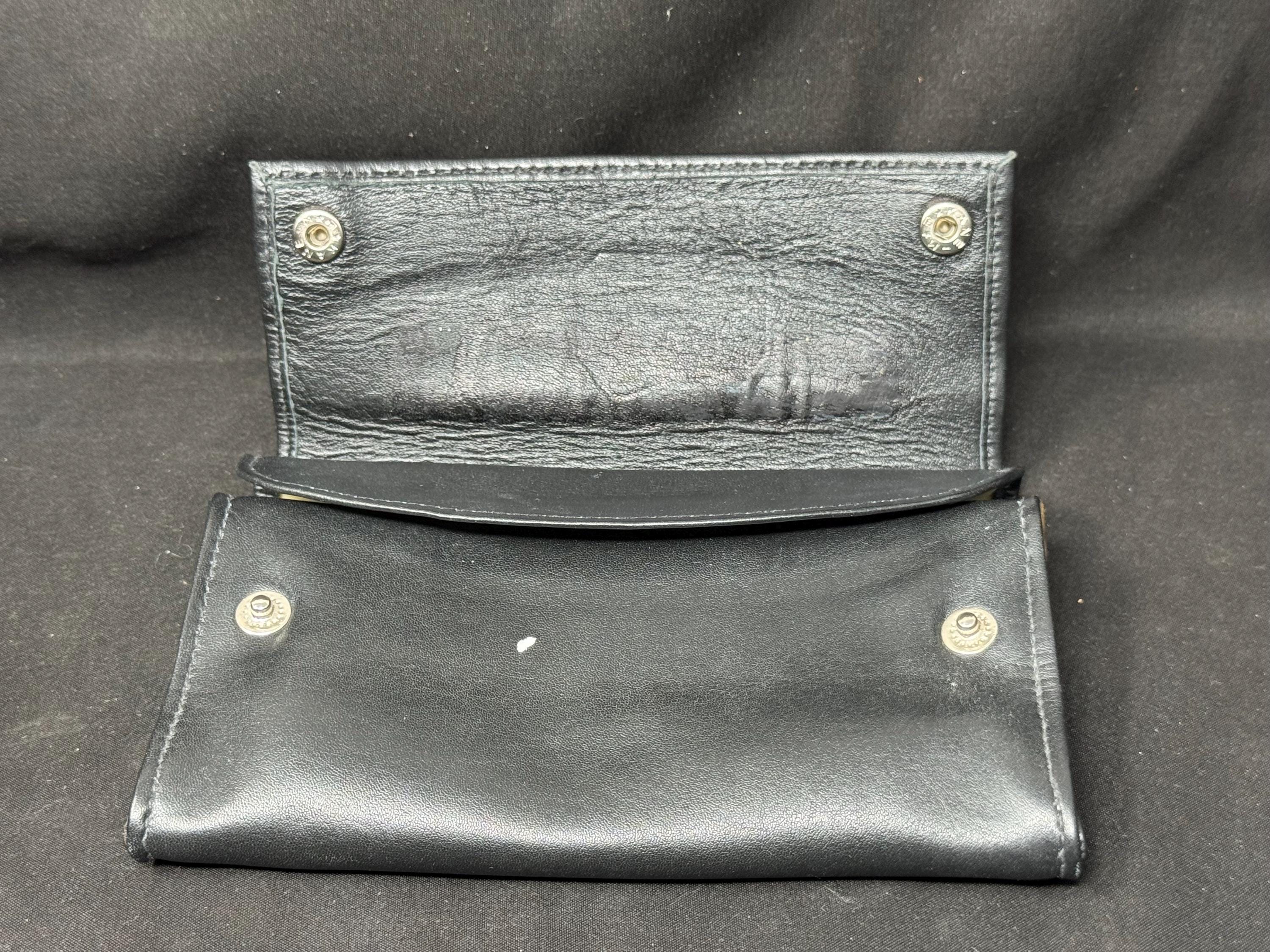 German Expandable Leather Tobacco Pouch Magic Box Medical Rubber Lined NOS 3