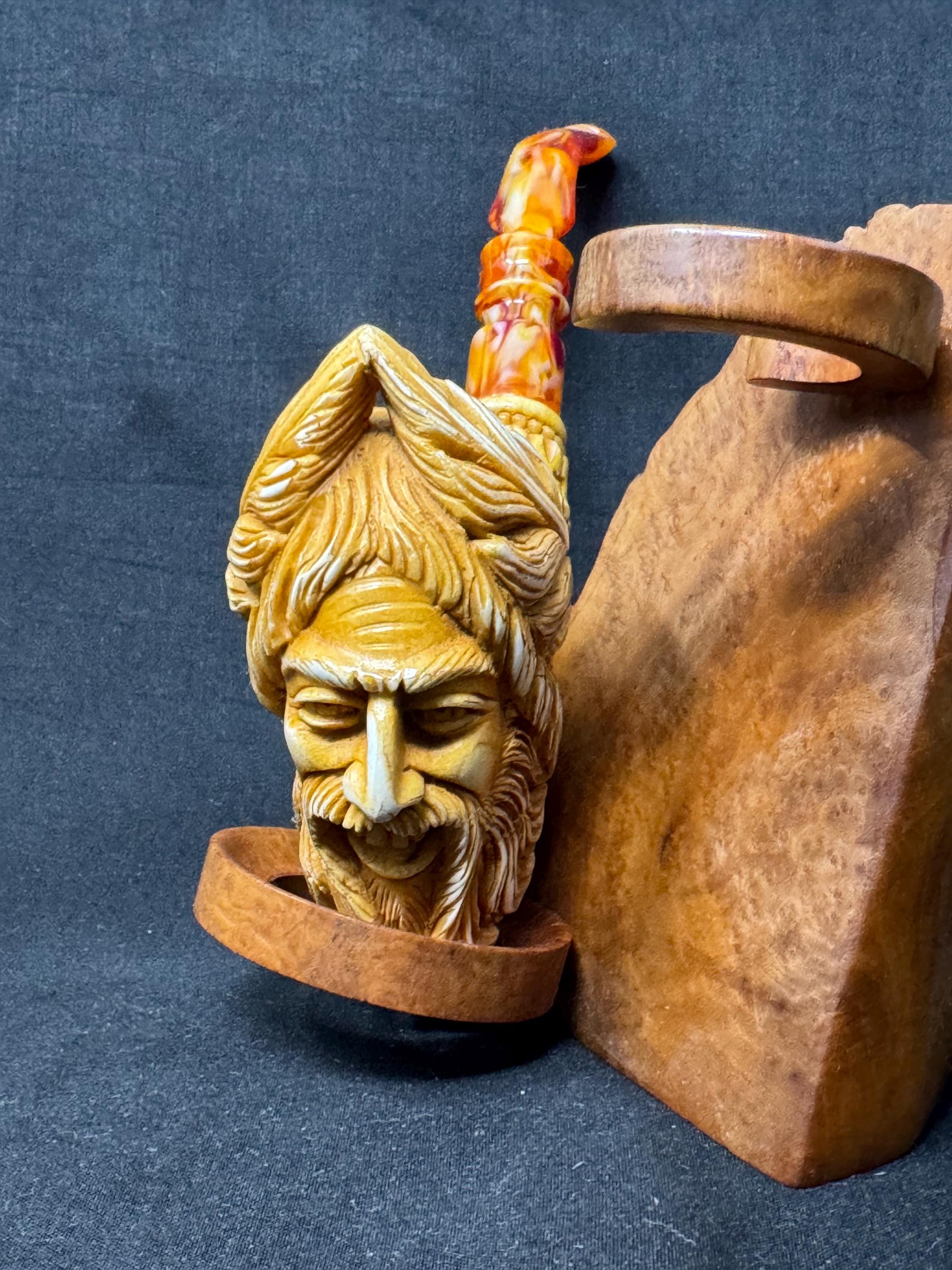 ALTAY Turkish Meerschaum Laughing Sultan Full Bent Lucite Stem 2