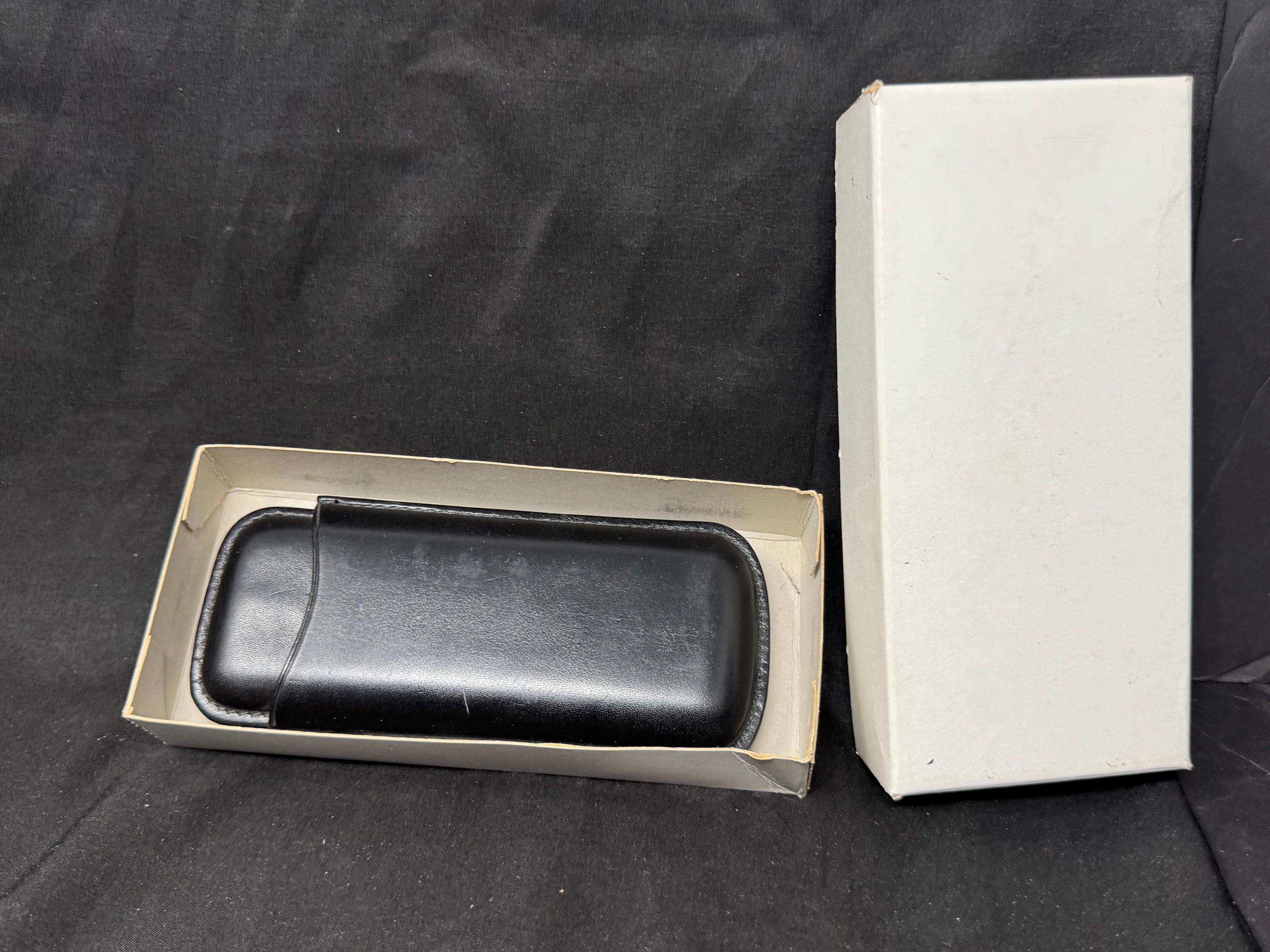 Museum-Quality German Hard Leather Cigar/Pipe Travel Case | Anonymous Atelier, 6.5”x3”x1”.SKU-274