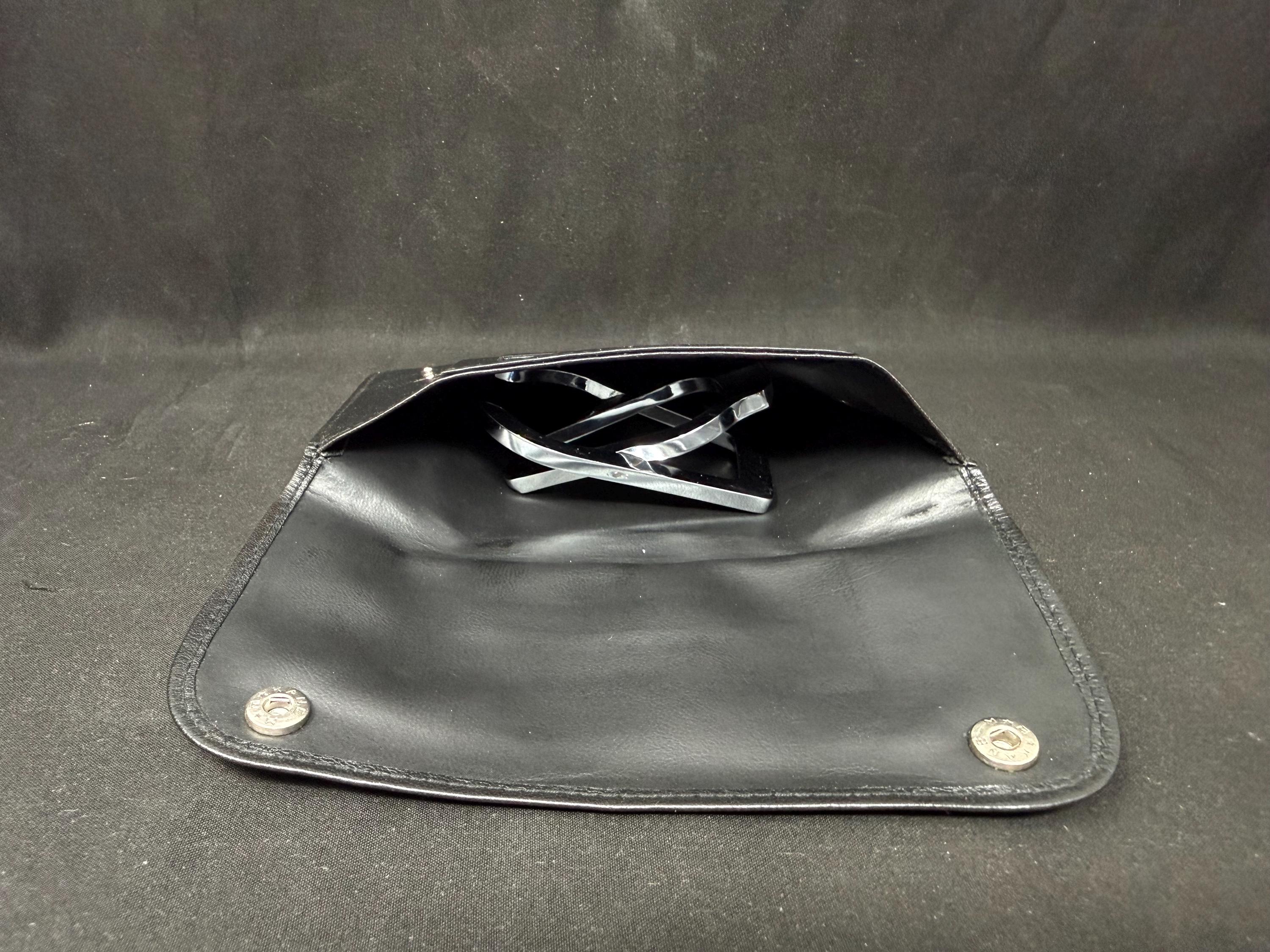 Vintage German Leather Tobacco Pouch, Medical Rubber Lining, NOS 6.25in x 3.5in 5