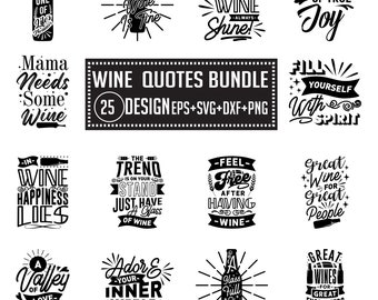 Wine Quotes SVG Bundle: Funny Mom Designs (Digital Files)