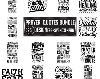 Prayer SVG Design Bundle: Christian Scripture, Faith Quotes (Digital Download)