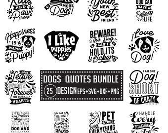 Retro Dog Quotes SVG Bundle: Fur Mom, Paw Prints (25 Designs)