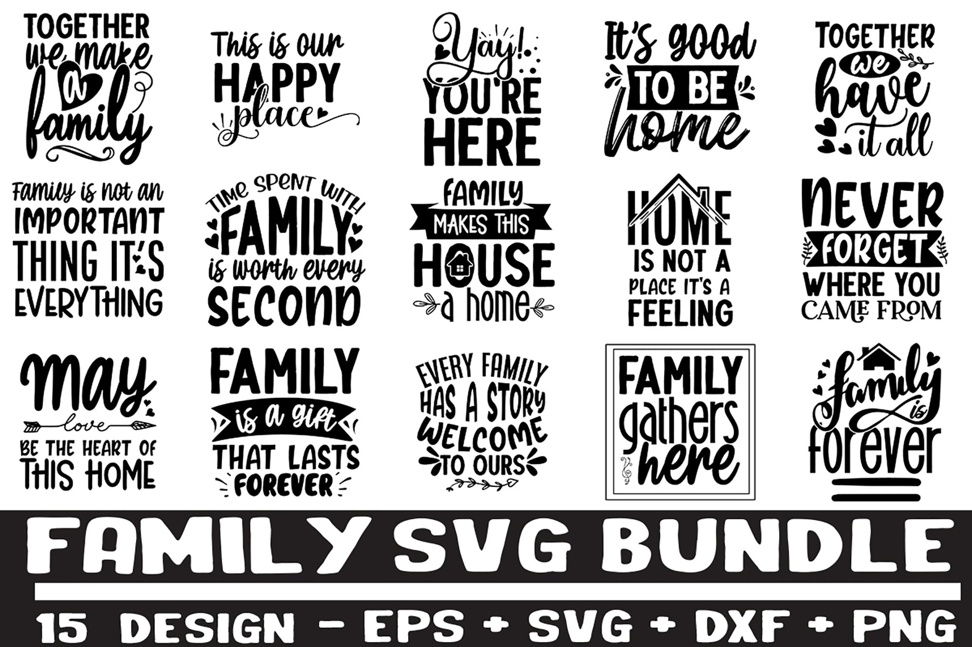 Family Quotes SVG Bundle: Rustic Home Decor Cut Files - Etsy