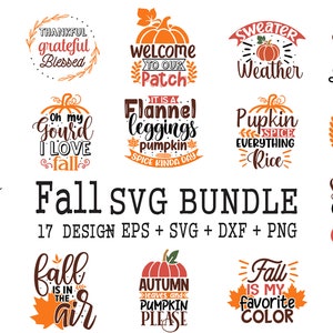 Autumn SVG Bundle: Fall Designs, Thanksgiving Cut Files