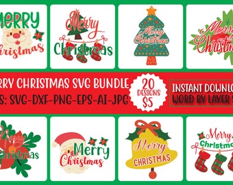 Christmas SVG Bundle: 21 Holiday Designs (Digital Download)