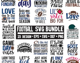 Football SVG Bundle: 25 Designs for Shirts, Mugs, and More