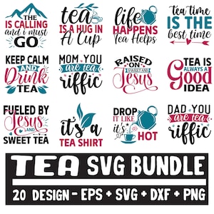 Pacote SVG para amantes de chá, Tea Svg, Tea Lover SVG, Pacote para bebedores de chá, Tea Lover, Designs Svg, Citações de chá Svg, Citações engraçadas svg, Pacote SVG de chá