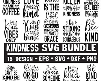 Kindness Quotes SVG Bundle: Inspirational Designs (Digital Files)