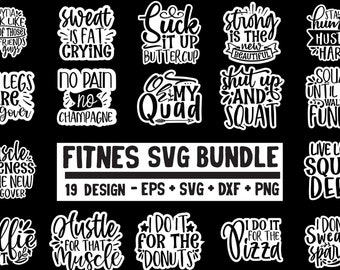 Fitness SVG Bundle: Gym & Workout Shirt Designs (Cut File)
