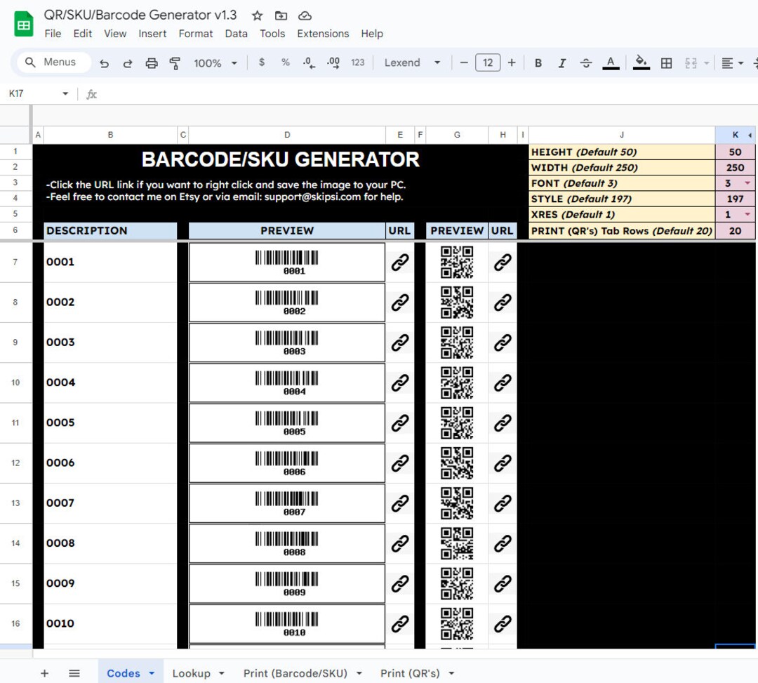 Optimize Organization: Try Our Google Sheets QR/SKU Generator - Etsy
