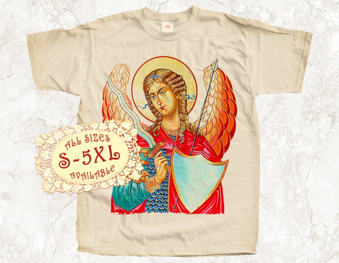 聖ウリエル大天使V1カトリックTシャツ全サイズS-5XL宗教キリスト教カトリックギフトTシャツナチュラル - Etsy 日本, image size:1080x840