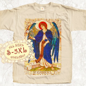 Saint Gabriel V2 Catolic T SHIRT All sizes S-5XL Religious Christian Catholic Gift TEE Natural