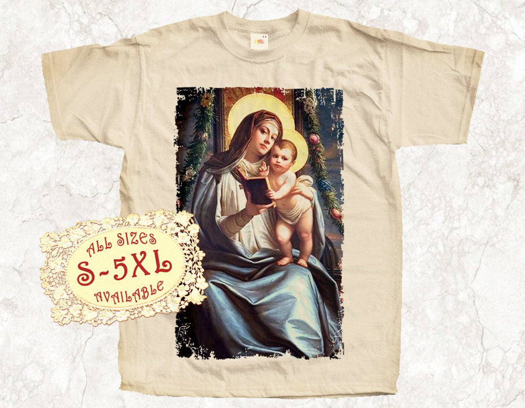 聖母マリアと幼子イエス V26 カトリックTシャツ 全サイズ S-5XL 宗教的