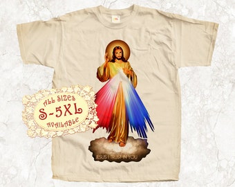 Jesus, ich vertraue auf dich T-SHIRT Alle Größen S-5XL Religiös Christlich Katholisch Natürlich