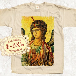 Saint Gabriel V11 Catolic T SHIRT All sizes S-5XL Religious Christian Catholic Gift TEE Natural