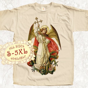 Saint Michael Archangel Saint Michael the Archangel Destroy Devil V3 T SHIRT All sizes S-5XL Religious Christian Catholic Natural